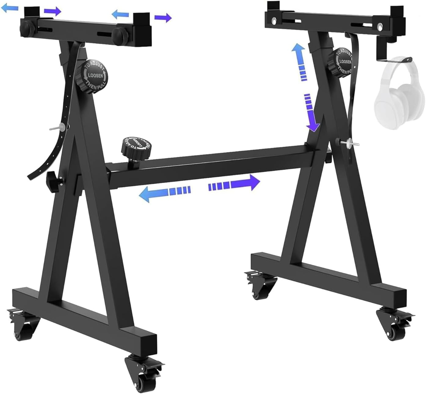 Keyboard Stand,Piano Stand with Wheels,Z Style Heavy Piano Keyboard Stand,Piano Keyboard Adjustable Height and Width，Fits 54-88 Key Electric Piano image number 1
