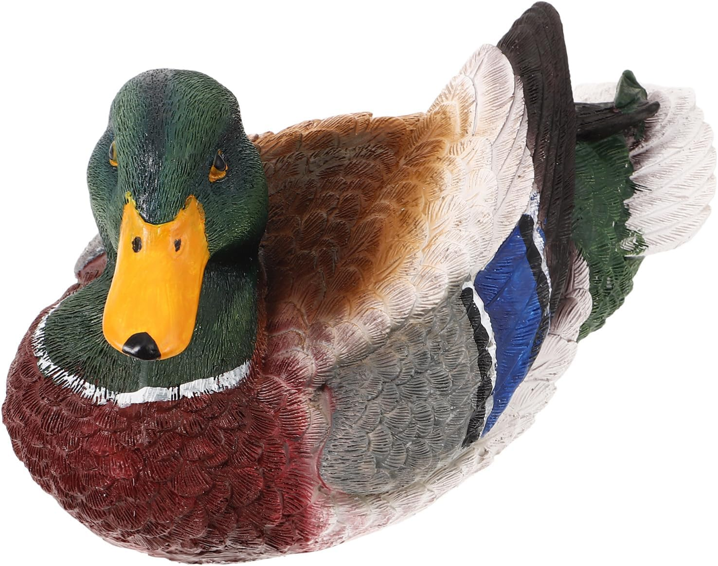 Milisten Garden Duck Statue Feathered Duck Figurine Floating Animal Sculpture Model for Patio Lawn Pond Fish Tank Aquarium Decoration image number 3