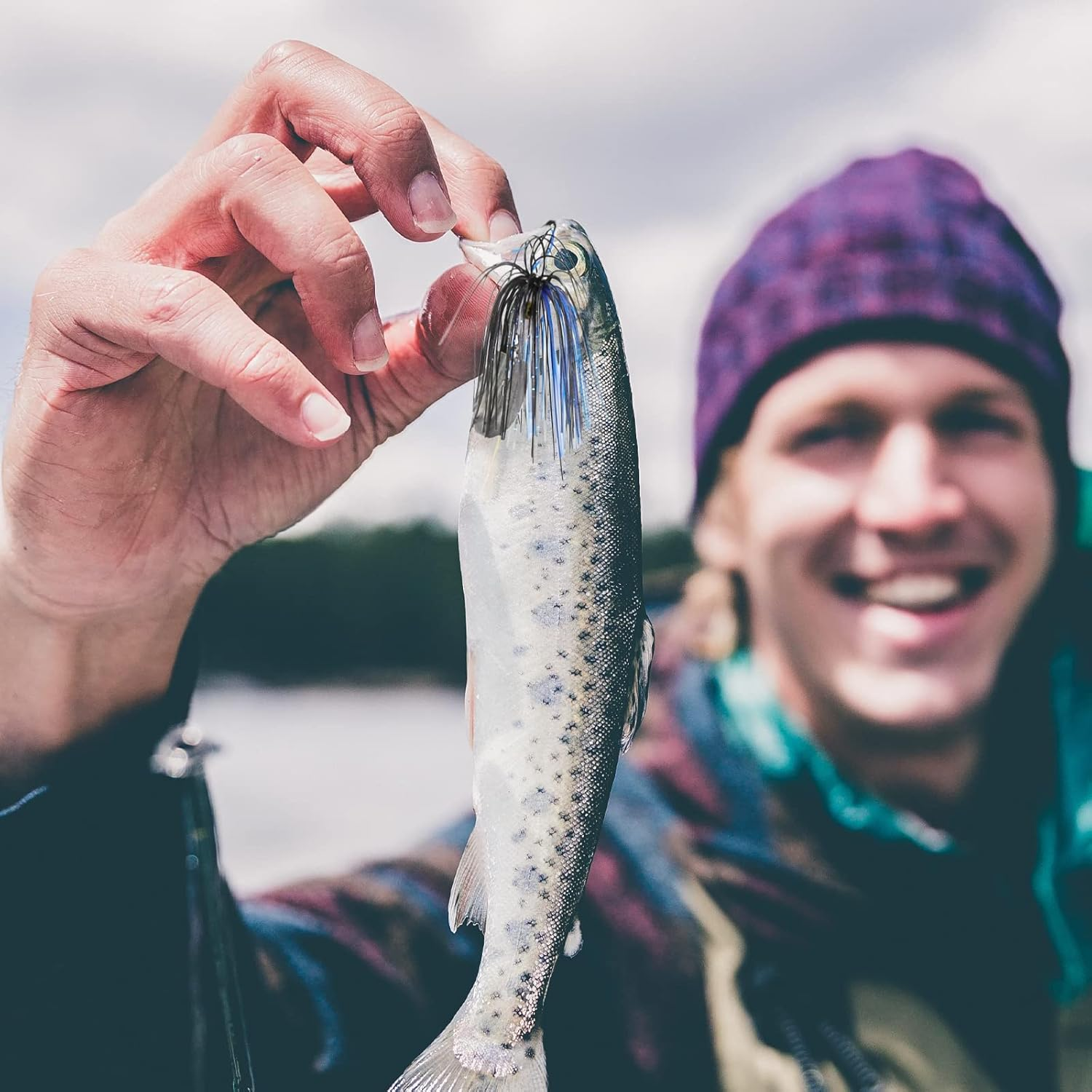 Tungsten Bladed Swim Jig Heads for Fishing - 4 Pack of Fishing Jigs for Large and Small Mouth Bass, Trout, Walleye - with Bladed Head image number 3