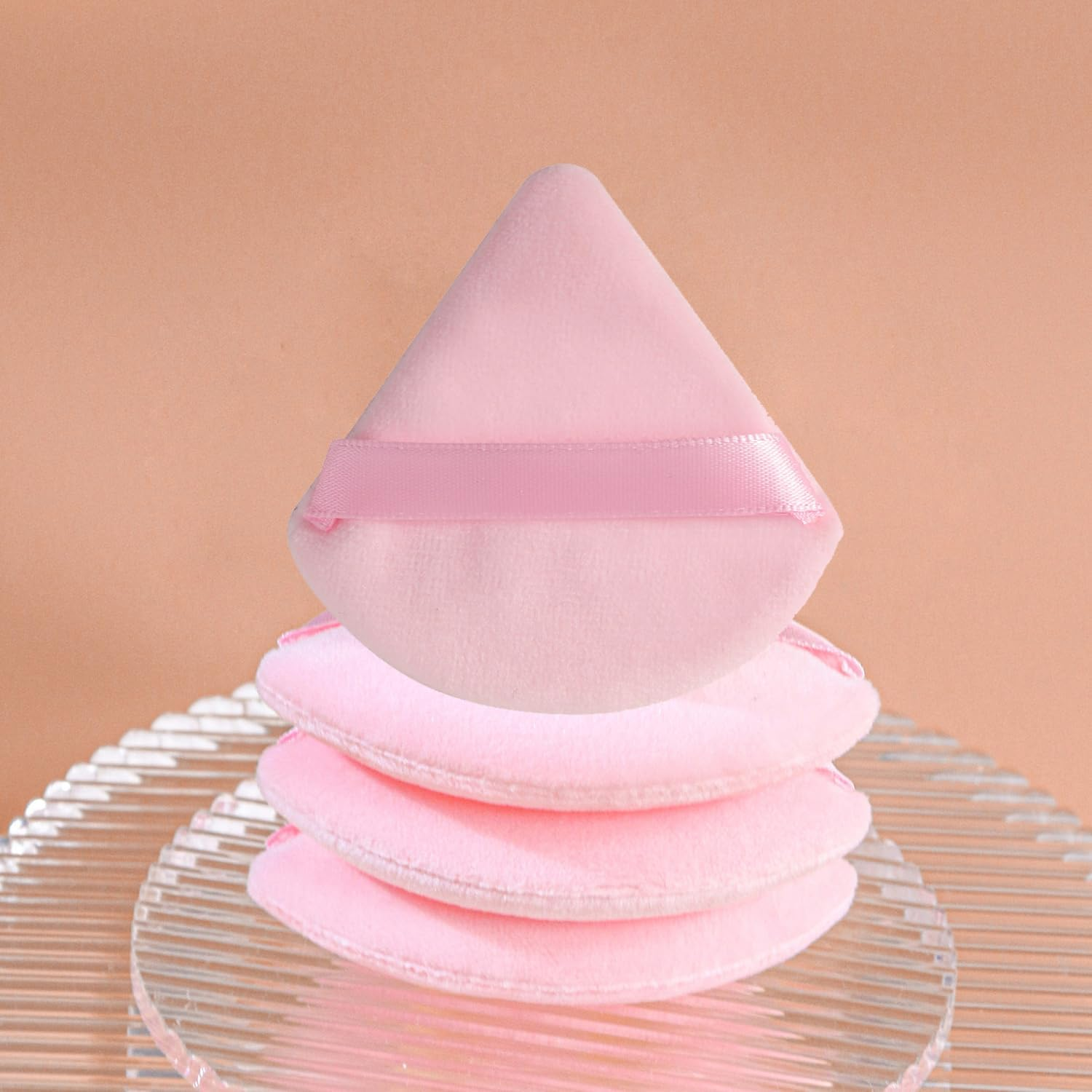 24 Pcs Triangle Powder Puff, Cotton Makeup Puff, Washable Face Powder Puff (24LP) image number 5
