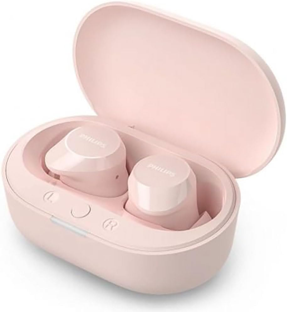 Philips TAT1209PK Wireless Bluetooth Earbuds - Small Earbuds, Great Value, Natural Sound with Dynamic Bass, Clear Calls and Pocket Size Charging Case - Pink - White image number 3