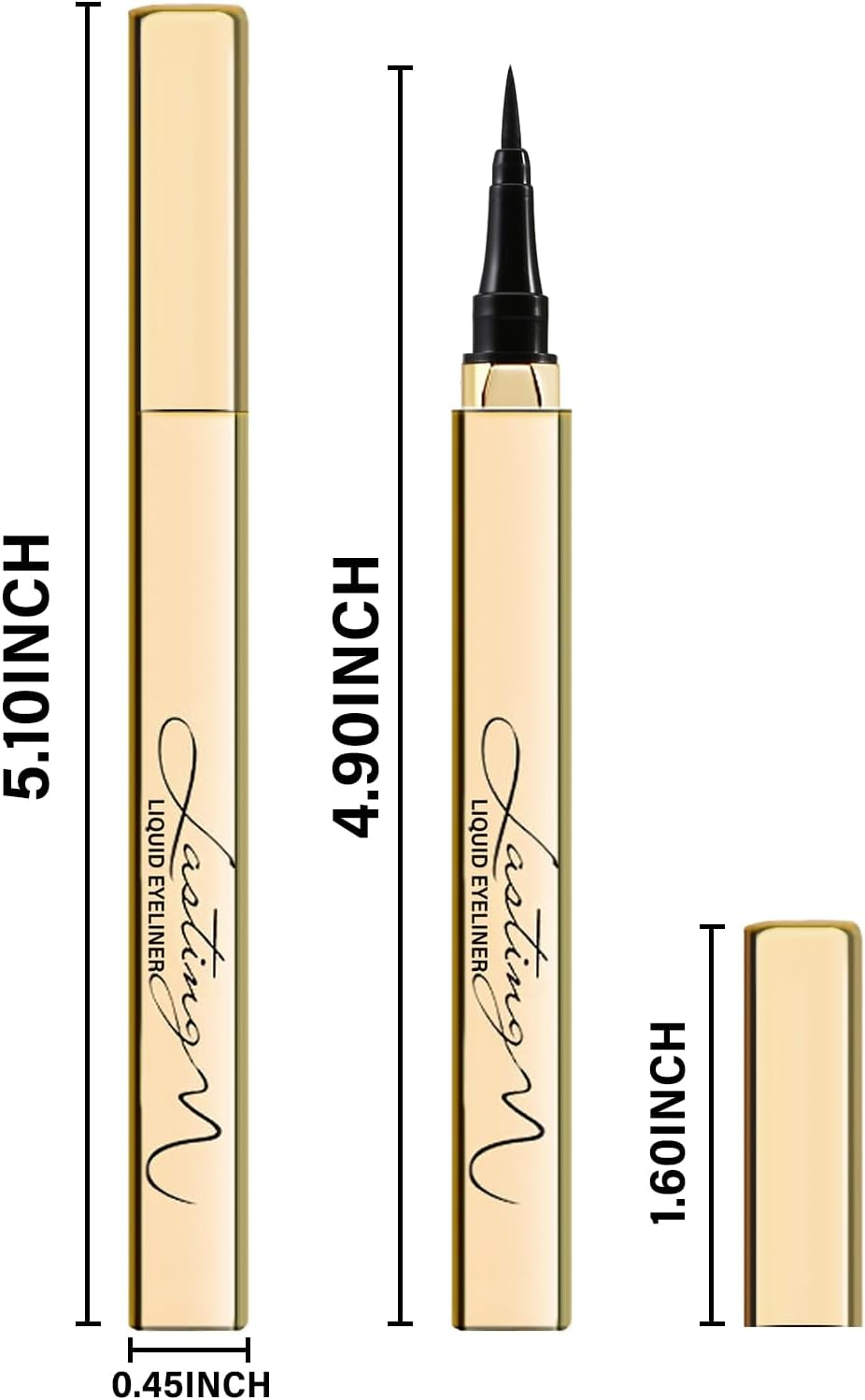 Boobeen Liquid Eyeliner, Waterproof Eyeliner Pen with Felt Tip, Liquid Ink Eye Liner Pen to Create Bold Eye Looks, Smooth Application, Black image number 1