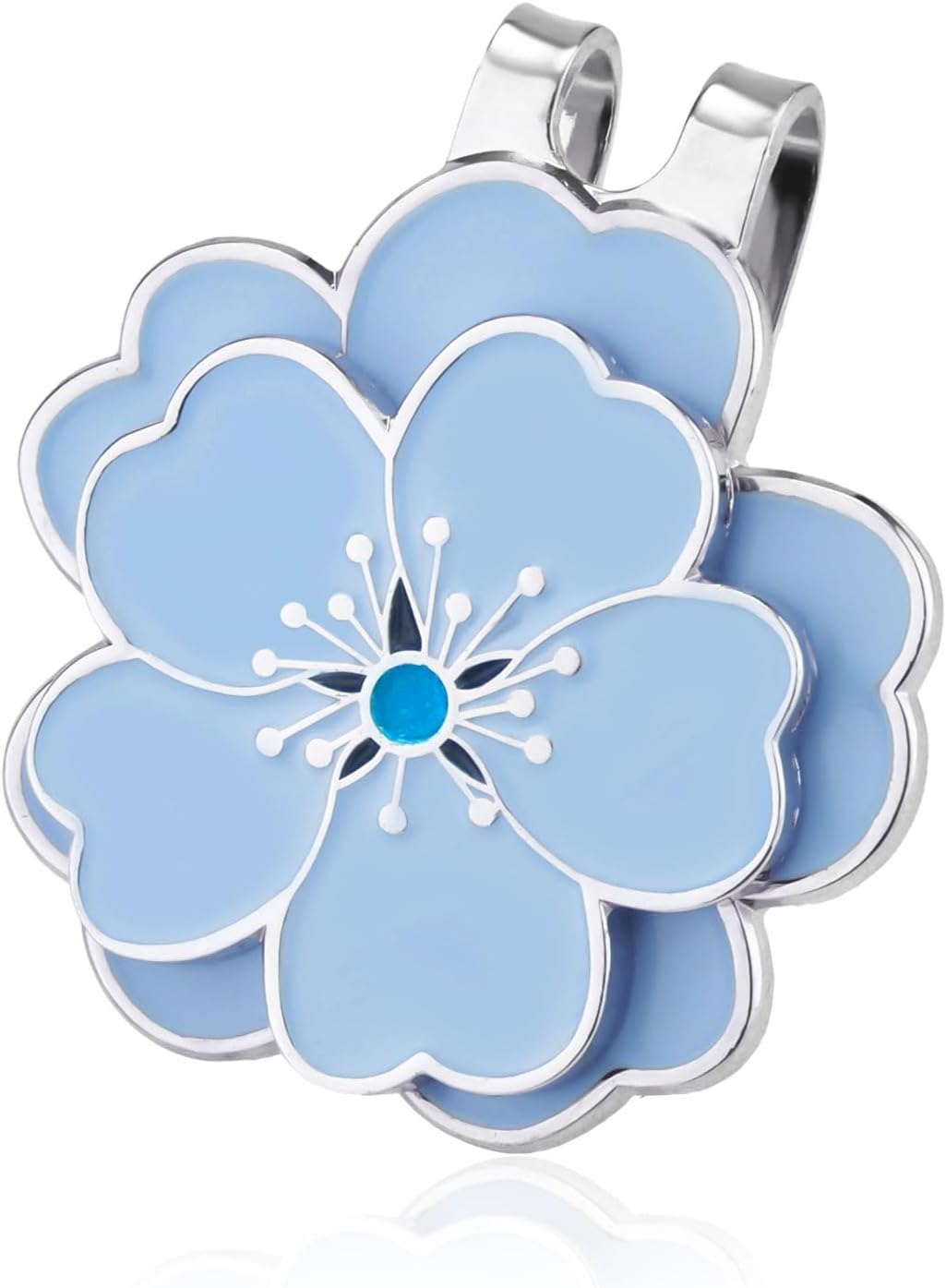 Magnetic Golf Ball Marker with Golf Hat Clip, Flower Shape Golf Ball Marker Set Golf Bag Decoration Accessories for Golf Bag Hat Women Men (Blue) image number 1