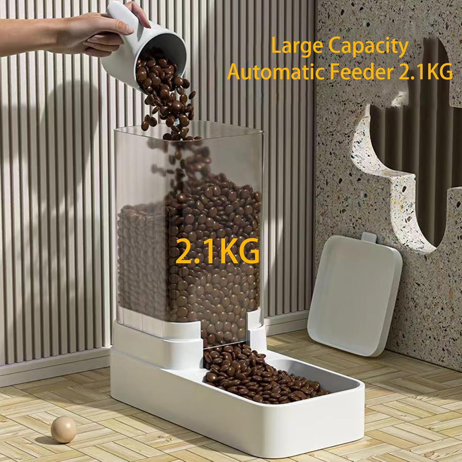 Gravity Pet Feeder and Water Dispenser Set - Automatic Dog Feeder & Cat Water Dispenser for Small to Medium Pets - 3.8L Large Capacity image number 1