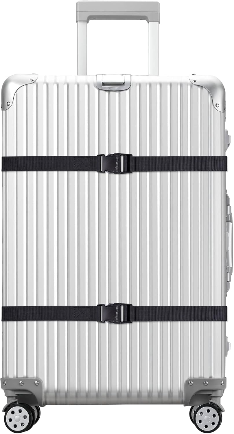 Luggage Strap Wisdompro 2-Pack of Heavy Duty Straps - Utility Strap for Outdoor Sports Backpacking Sleeping Bag Compression Luggage Bundling with MOLLE Gear Quick Release Buckle - 48 Inches