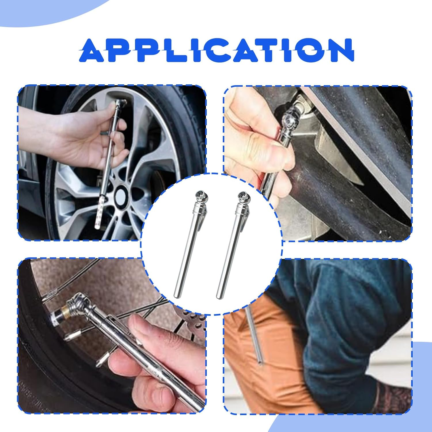 2 Pcs Tire Pressure Gauges,Tire Pressure Test Pen,Portable Tire Pressure Pencil Gauge with Stainless Steel Body,For Cars,Trucks,Rvs, Motorcycles,Bicycles image number 5