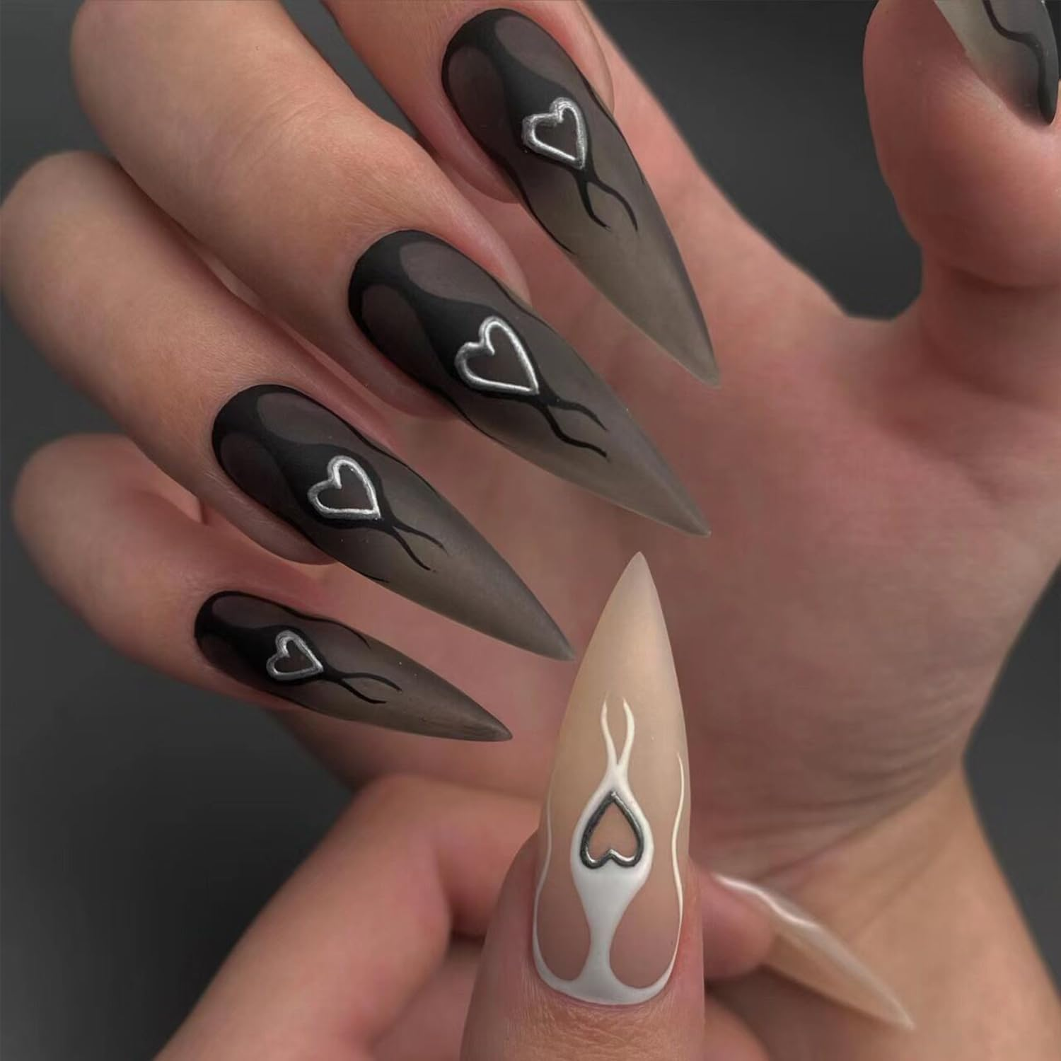 Senvenski Black Jelly Gel Nail Polish Kit, Black White Color Changing Gel Nail Polish, Clear Translucent Colors with Milky Sheer Finish | Vegan UV/LED Nail Art Kit for Women (WB2-001) - Black Jelly + Black White Colour Changing image number 2