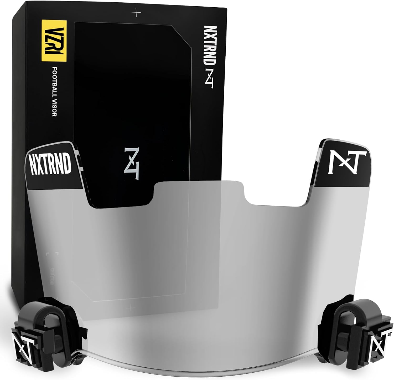 Nxtrnd VZR1 Tinted Football Visor, Professional Football Helmet Visor, Shield Fits Youth Football Helmets & Adult Football Helmets, Includes Visor Clips, Decal Pack, & Microfiber Bag