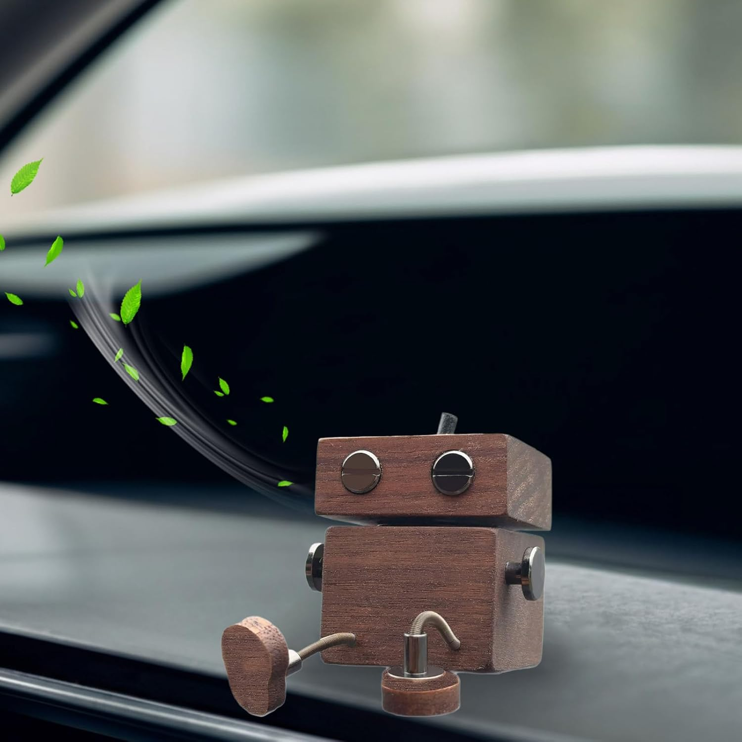 Car Scent Freshener, Shaking Wooden Man Figurine Car Air Freshener, Automotive Aromatherapy Odor Eliminator Perfume Figurine for Men Women Dad Father Husband image number 1