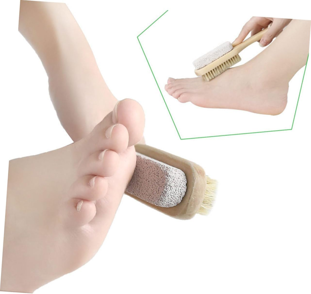 PENIKOKO Pumice Stone Brush Callus Remover Foot Scrubber Natural Exfoliating Tool Spa Pedicure Massager Foot Care Exfoliator