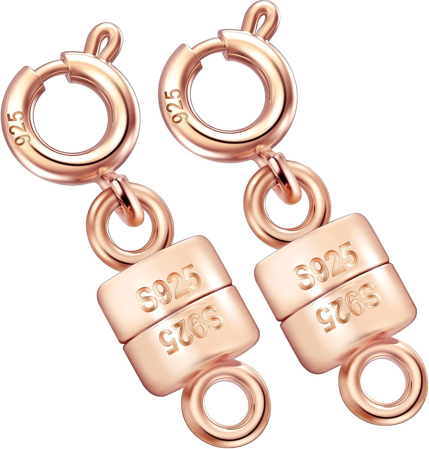 Qulltk 925 Sterling Silver Magnetic Necklace Clasps and Closures,Mini Bracelets Clasp Converter Gold and Silver Chain Extender for Jewelry Making Supplies