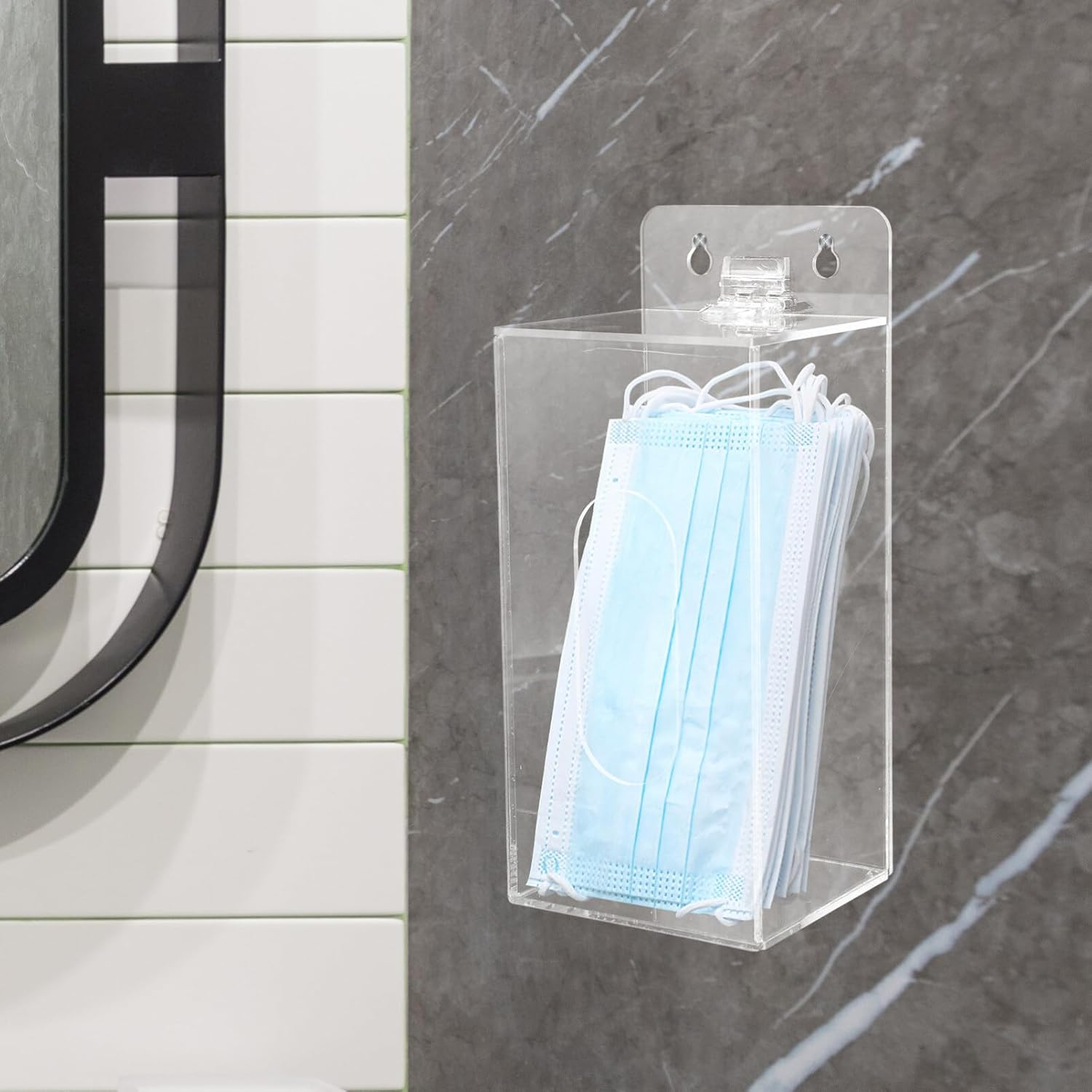 Clear Acrylic Hygiene Dispenser - Sanitation Station Gloves Masks Hairnets Box Holder Wall Mount or Tabletop Storage Containers image number 2