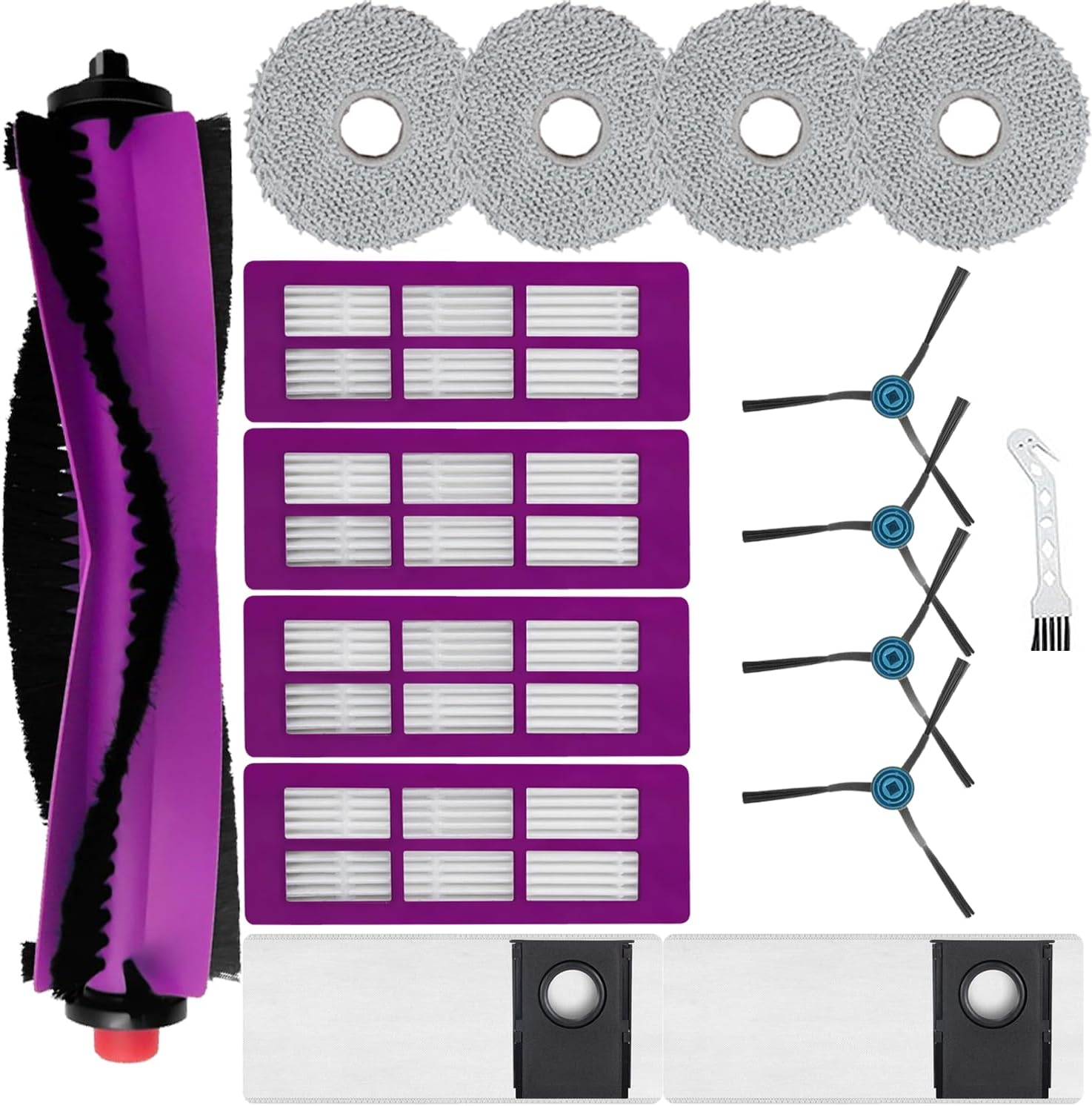 6 Pcs Mop Cloth Replacement Parts for Eureka J12 Ultra/Midea V12 Robot Vacuum Cleaner,Soft Microfiber Wiping Cloth Accessories