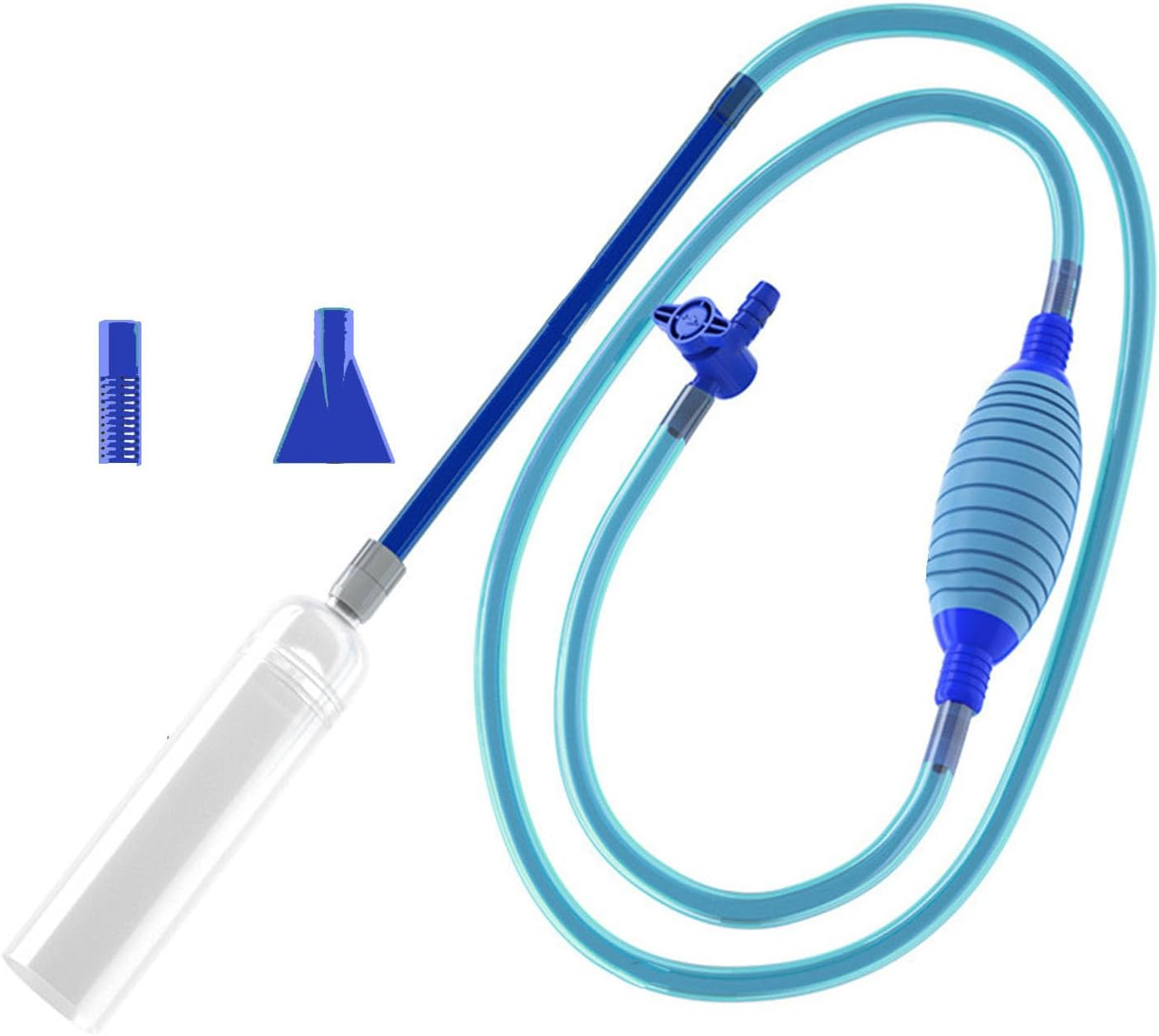 Shengsenfu Aquarium Gravel Cleaner Water Changer Vacuum for Fish Tank Cleaning Tools Siphon Universal Quick Pump Aquarium Water Changing Sand Cleaner for Aquarium Water Filter Fish Tank Cleaner (Blue)
