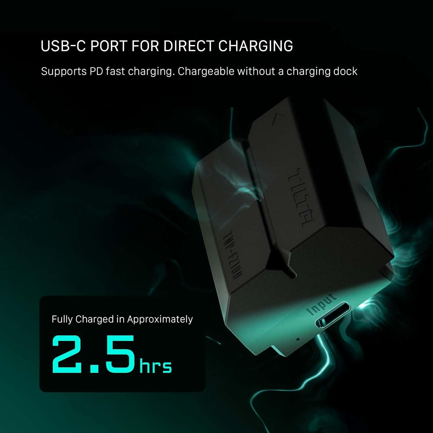 Tilta NP-FZ100 Battery with USB-C Input (2400Mah) - Green | Works with A6600, A6700, A9, A9 III, A7S III, A7R III, A7C, A7C II, A7 III, A7 IV, A7R IV, A7S III, FX30, FX3, FX30B, A1 II, ZV-E1 image number 1