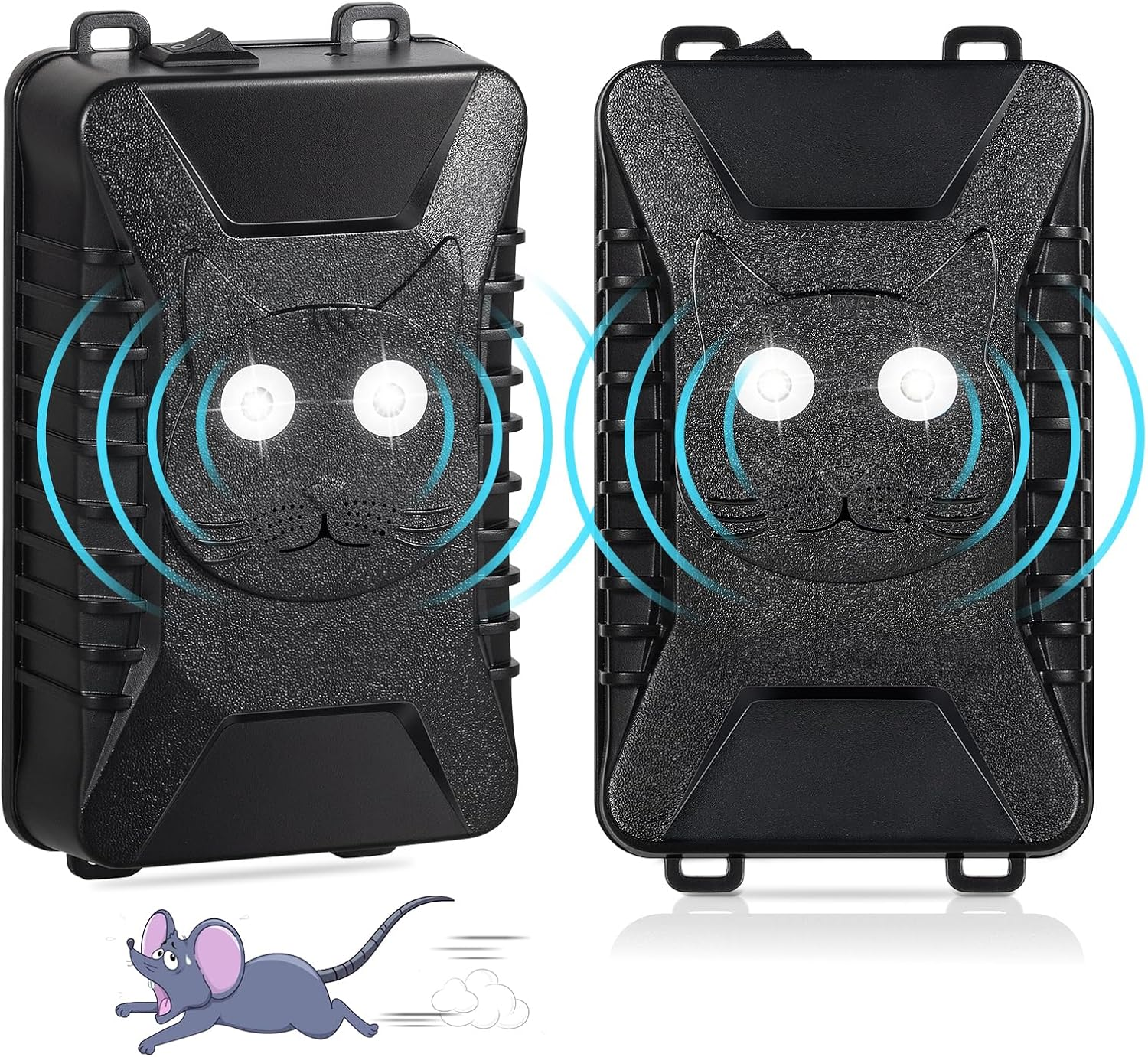 2 Pack Ultrasonic Rat Repeller for Car Engines under Hood Animal Repeller Battery Powered Rat Deterrent with LED Strobe Lights Car Truck RV Rodent Defense Vehicle Protection image number 3