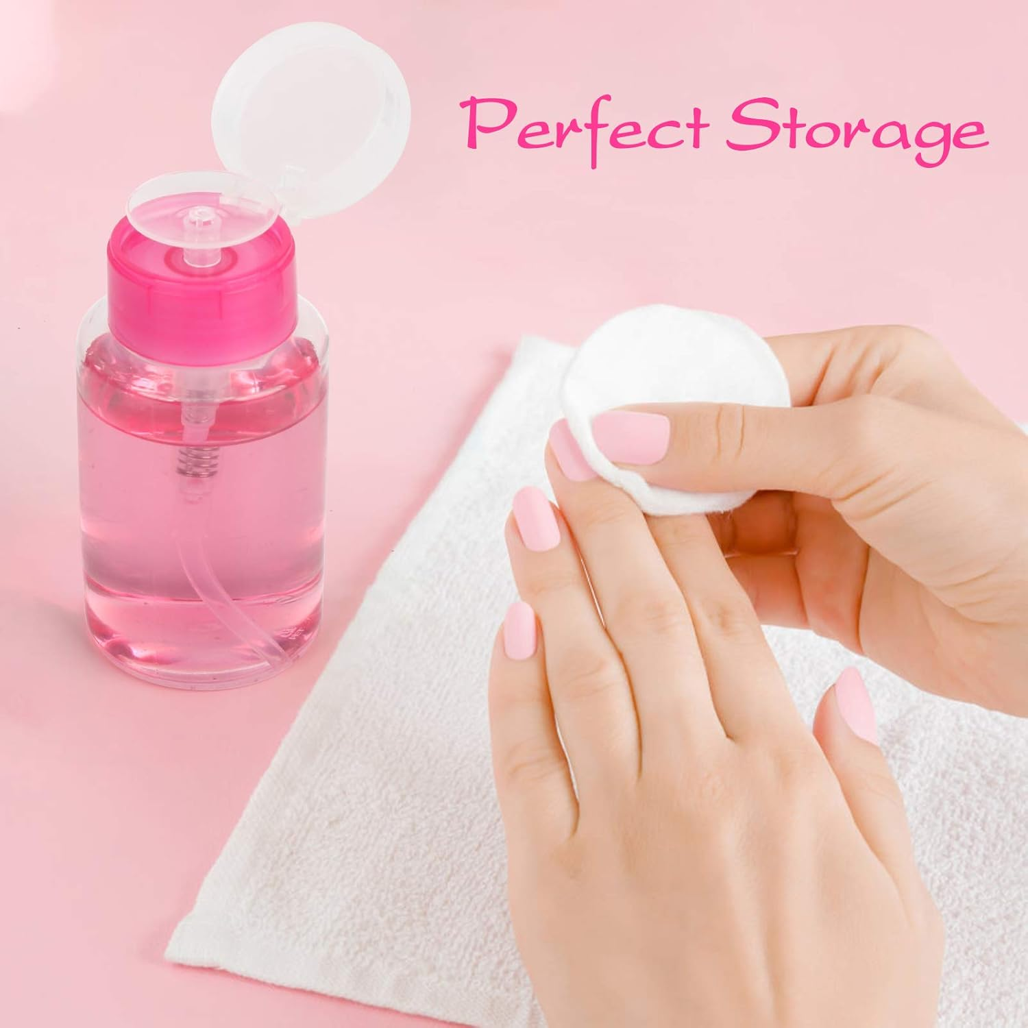 6 PCS Nail Polish Remover Pump Bottle Dispenser 180ML Push down Acetone Dispenser Pump Leak-Proof Empty Pump Dispenser Bottles for Nail Polish Makeup Remover image number 1