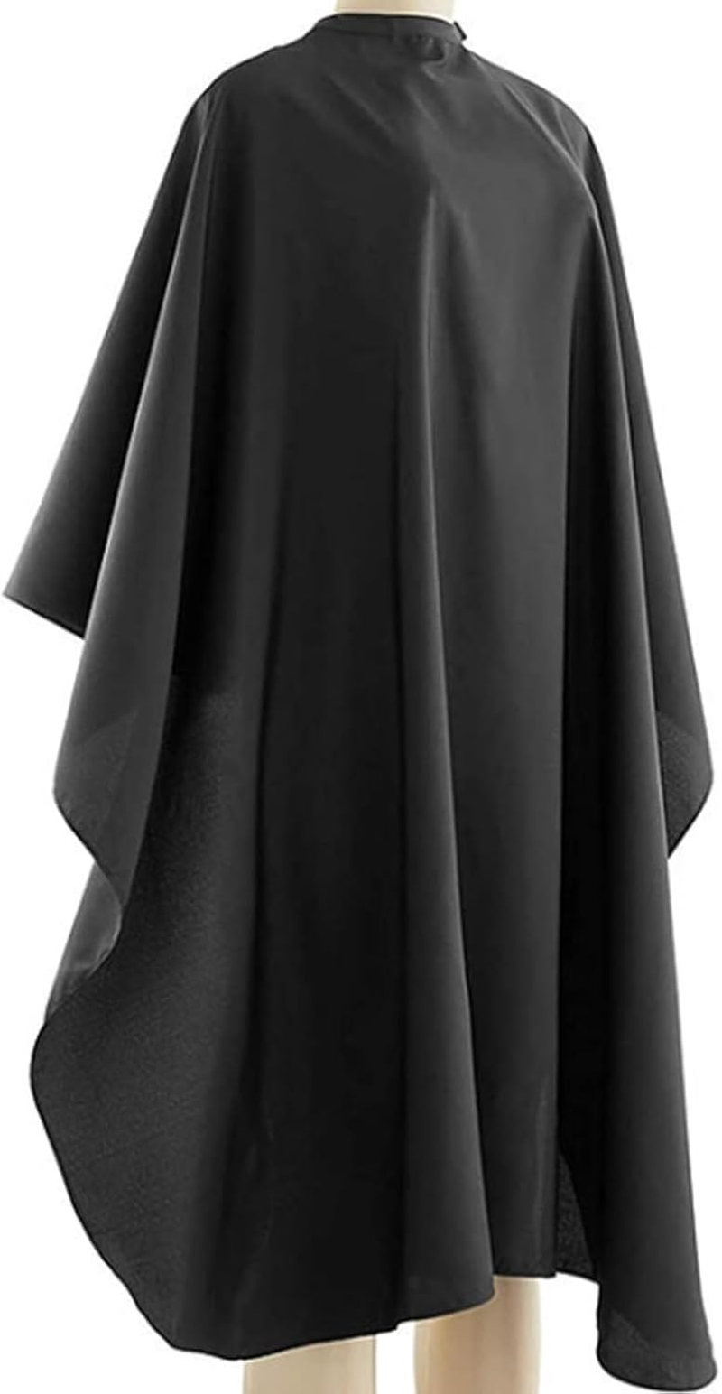 Professional Salon Barber Cape, Hairdressing Waterproof Hair Cutting Cape with Adjustable Snap Closure,Hairdressing Salon Cape,Salon Equipment for Hair Stylist and Home Usehaircut Cape,Black image number 4