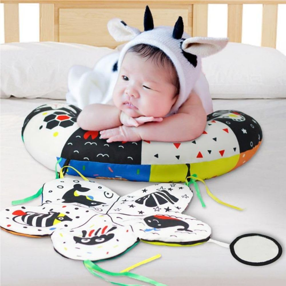 Poemtian Poemtian Baby Toys Infant Prone Pillow,Black and White High Contrast Baby Toys,Plaything Tummy Time Toys Cotton Pillow Infant Cotton Pillow for Infant Newborn Toddler image number 6