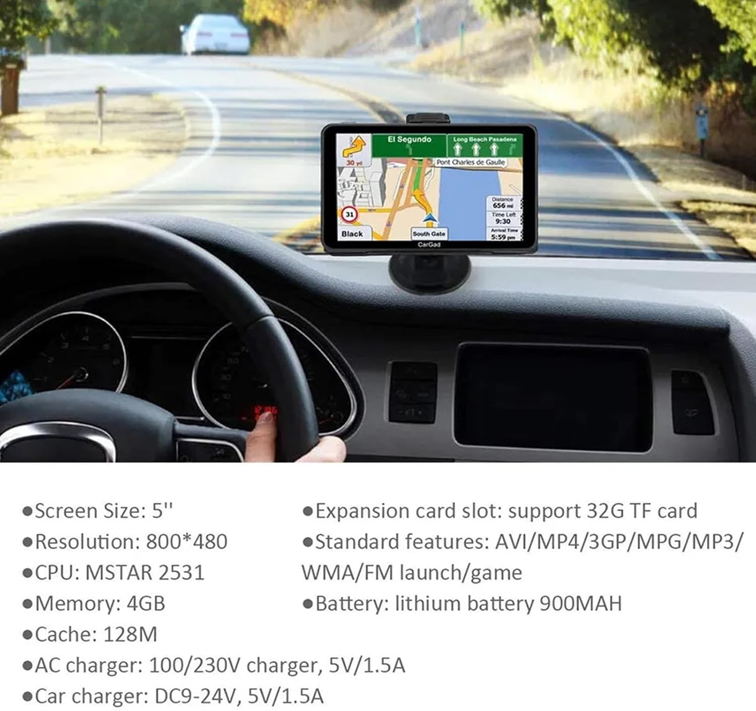 5 Inch 4G GPS Navigator System Touch Screen Car Truck Navigation AU Map image number 1