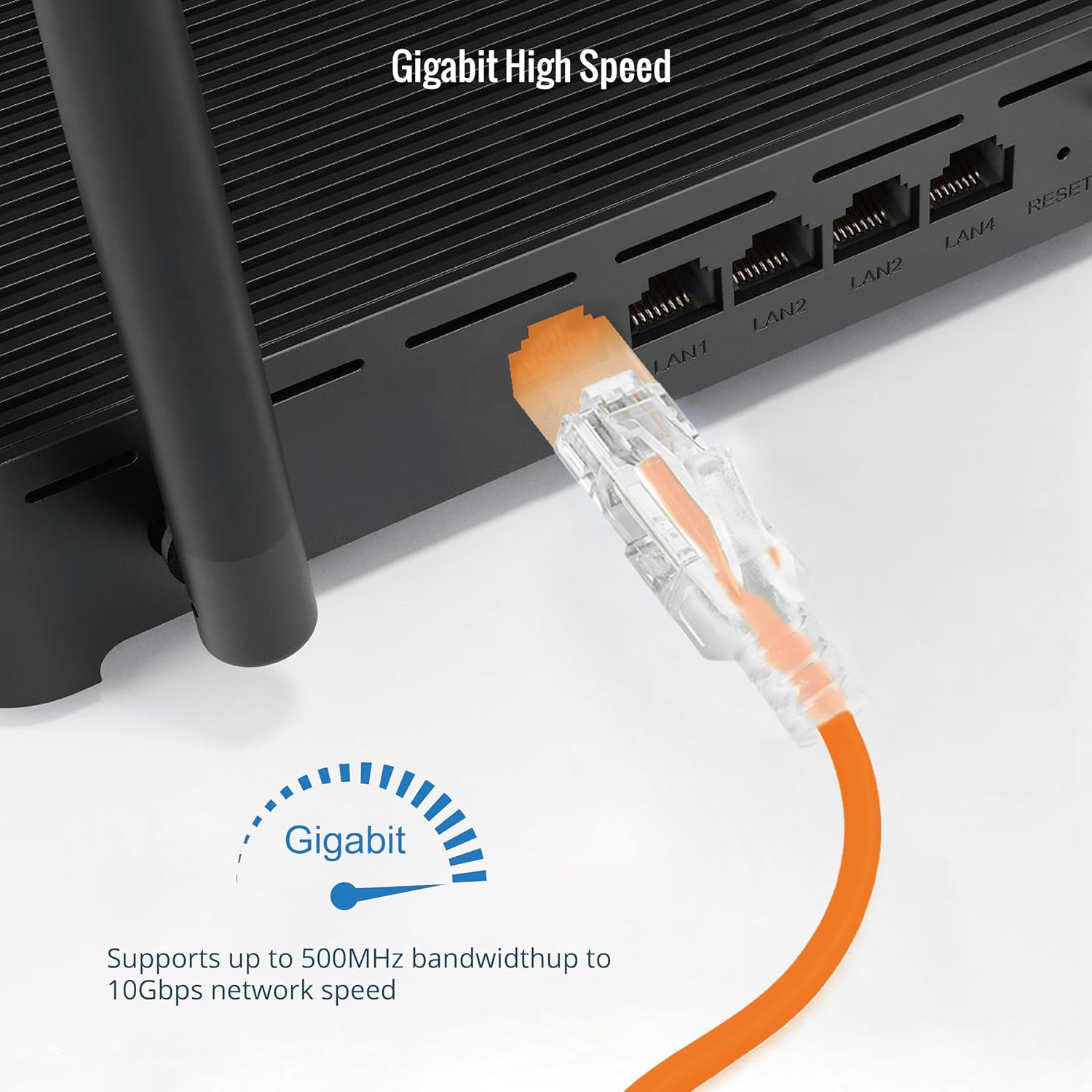 Tecmojo Cat 6A Ethernet Cable, 1M Patch Cable 6 Pack 28AWG Ultra Thin 10 Gbps RJ45 Pure Copper Core LSZH Network Patch Cord for Router Modem Patch Panel Faster than Cat6 Cat 5E and Cat 5, Orange