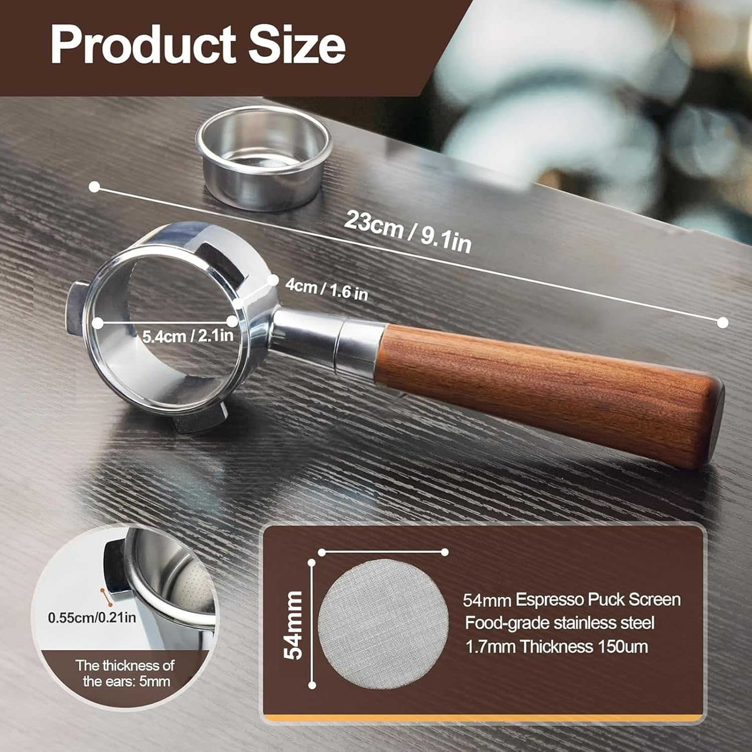 54Mm Bottomless Portafilter, 54Mm Bottomless Naked Portafilter, Fit Brevile 8 Series and Brevile Barista Bambino Espresso Coffee Machine image number 1