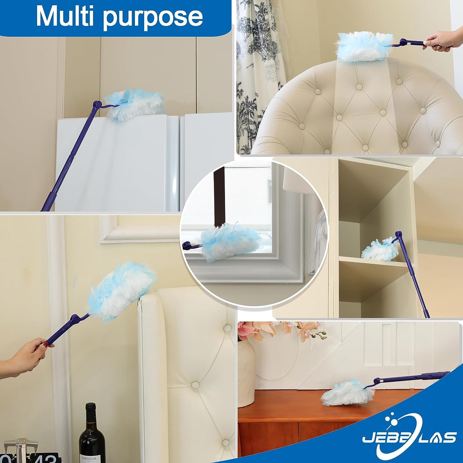 JEBBLAS Disposable Dusters Refills, Heavy Duty Electrostatic Duster Head, Total 20 Count - 20 Duster Refills image number 5