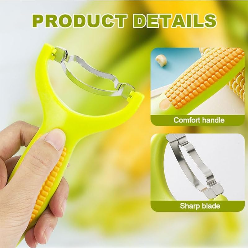 WADY 1Pcs Stainless Steel Corn Peeler &ndash; Durable & Efficient Kernel Remover Tool for Corn on the Cob, Easy-To-Use Dishwasher Safe Kitchen Gadget,Green image number 5
