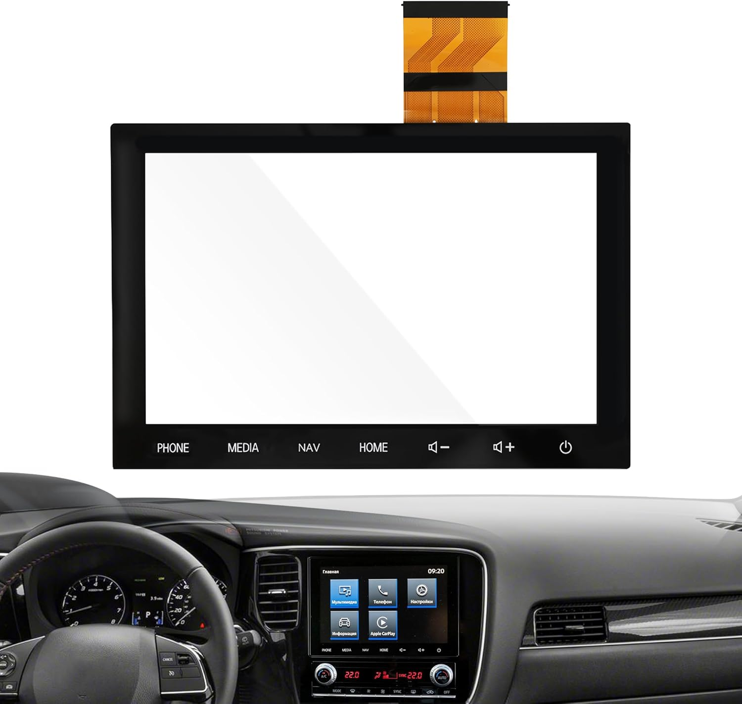 LEMON SHARK 8" Touch Screen LCD Display Radio Navigation NAV Version for Mitsubishi Outlander Sport/Asx 2019 2020 2021 2022 Replace# 8740A104, 8740A046, 8740A100, 8740A103, 8740A121, 8740A125 -TP