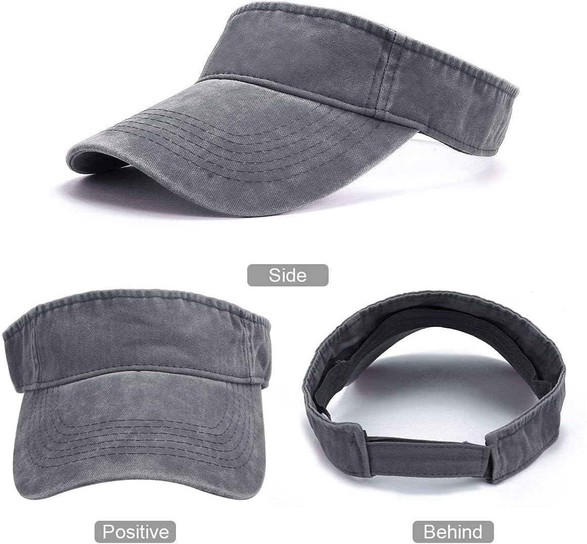 Hebenie Sun Visor Hats-Golf Visor for Women Ponytail Baseball Cap Adjustable Sports Tennis Visor Hat UV Protection Sun Hat Multicolour One Size for Women - Army Green image number 4