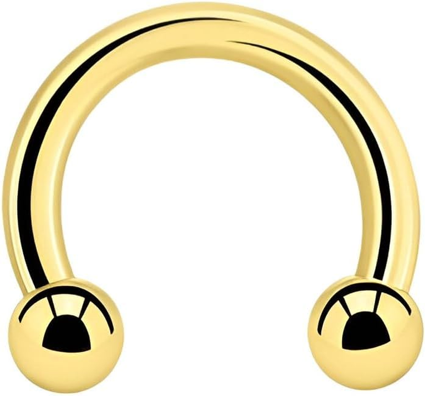 Gold Stainless Steel Horseshoe Septum Ring - 16G Piercing Jewelry for Helix, Daith, Cartilage, Tragus, Nipple, Eyebrow 6Mm, 8Mm,10Mm image number 1