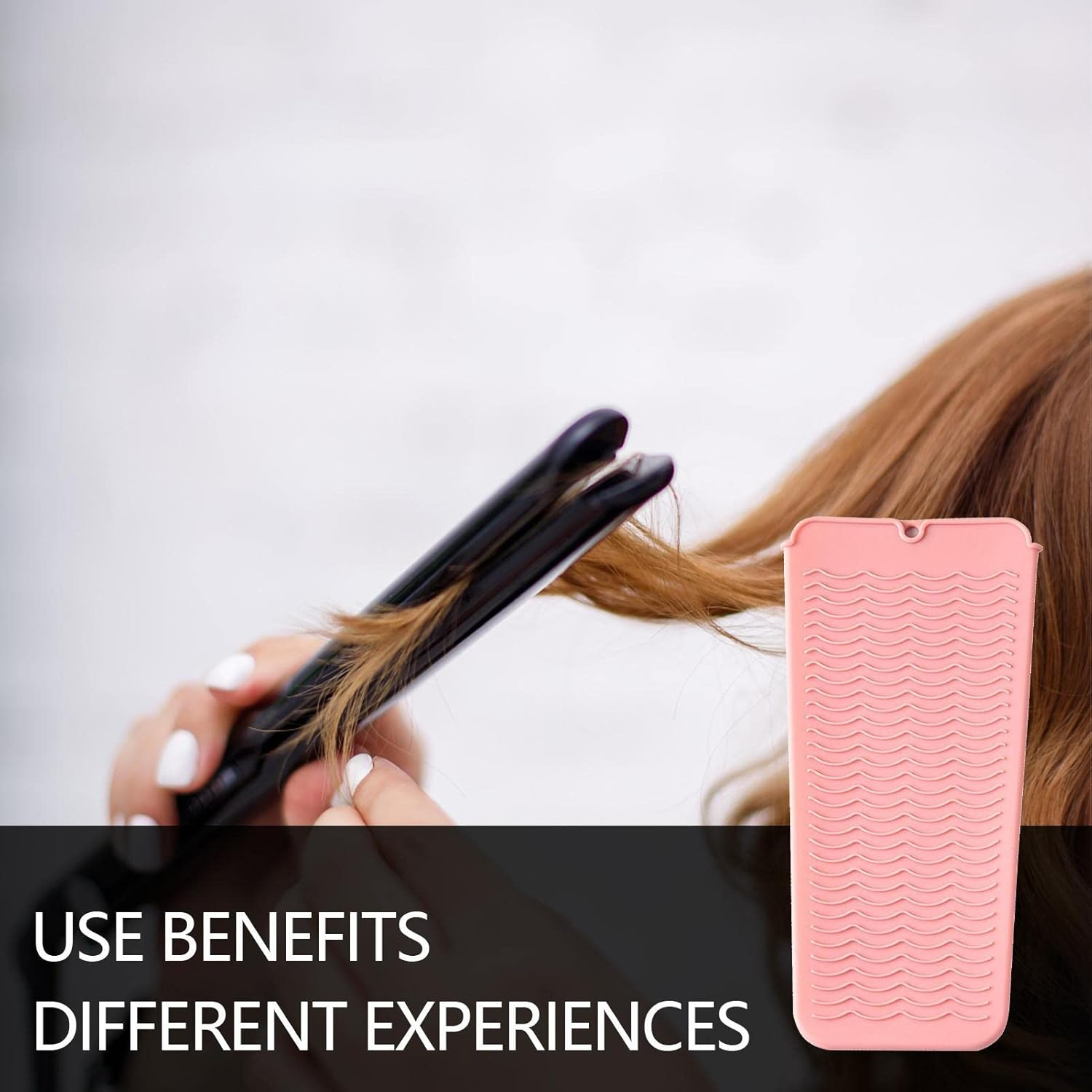 Heat Resistant Straightener Pad | Travel Hair Straightener Mat | Portable Heat Resistant Silicone Mat for Hair Styling Tools, Flat Irons and Curling Irons Pochy image number 1