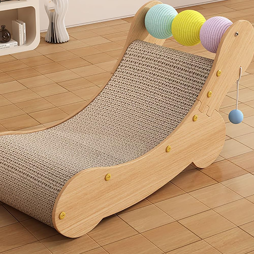 TOMVAES Cat Scratcher Cardboard, Lounge Bed for Indoor Cats, Furniture Protector with Sisal Balls, Scratching Board for Pet Cats Kitten image number 2