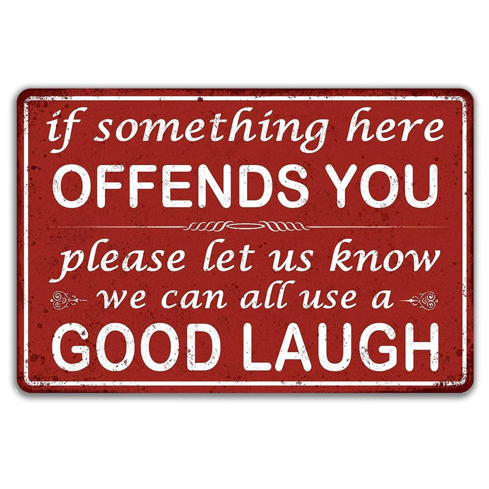 If Some Thing Here Offends You Funny Bar Tin Sign Man Cave Decor for Bar Decor(8X12In) image number 2