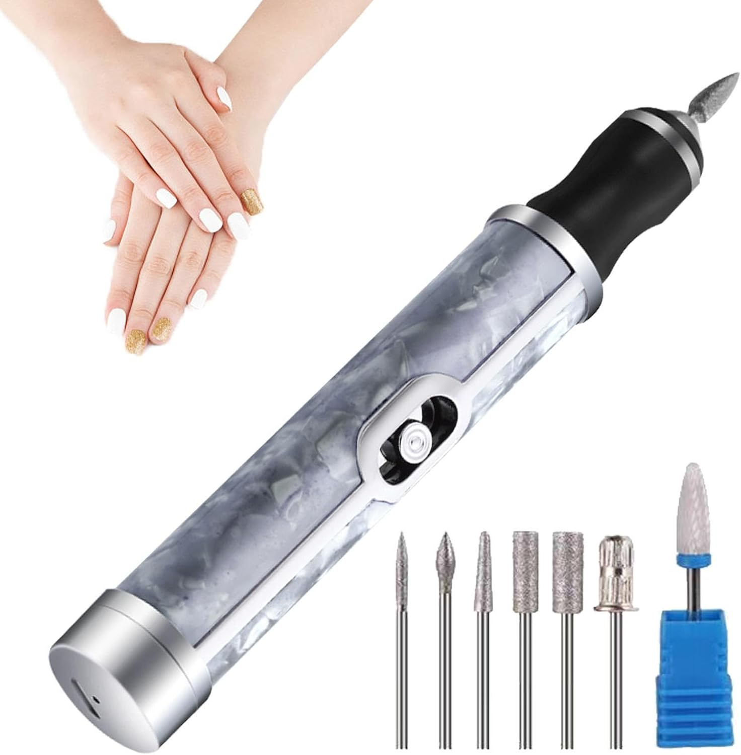 Nail Filer Electric, Nail Grinder for Human, Toenail Grinder for Thick Toenails Human,Professional Cordless 4 Speeds Electric File for Thick