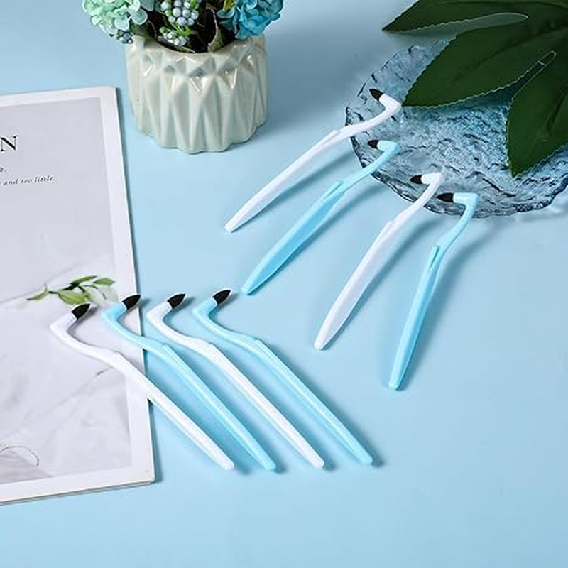 8-Pack Dental Tools Kit &ndash; Professional Tooth Stain & Plaque Remover, Tartar Scraper with Ergonomic Grip, Travel Teeth Cleaning Tools for Adults, Braces & Dentures (Blue/White)