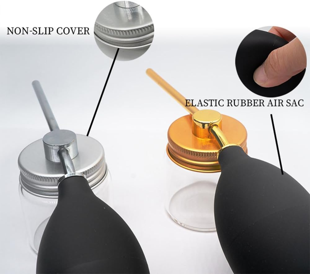 Powder Spray Bottles for Hair Building Fibers - Refillable Hair Fiber Applicator, Portable Salon Styling Tools with Fine Mist Sprayer,Silver