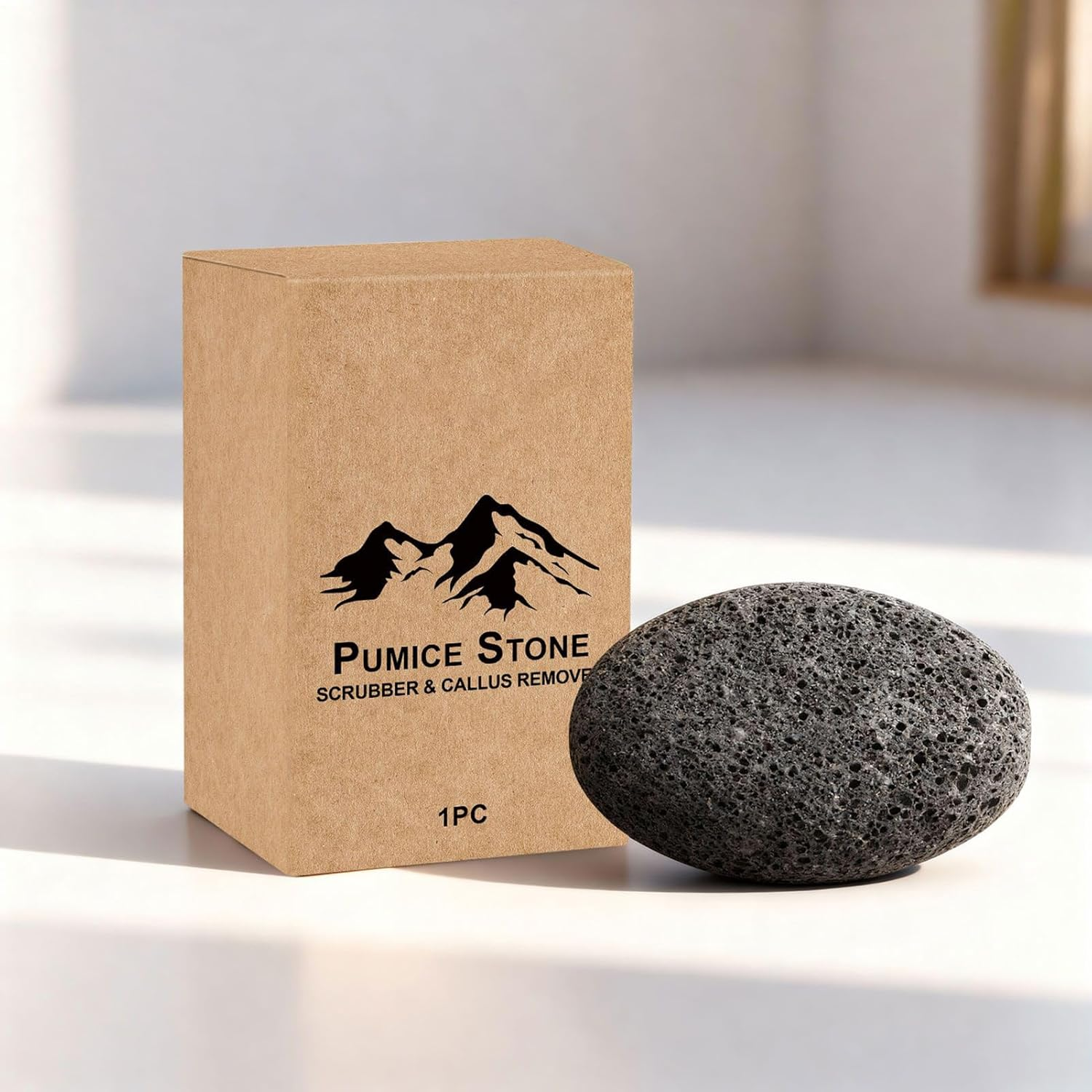 Zasdvn Pumice Stone for Feet,Double-Sided Portable Natural Stone - Foot Scrub Remover,For Shower Home Spa Travel Care Cleaning Washing Home Pedicure Tools image number 4