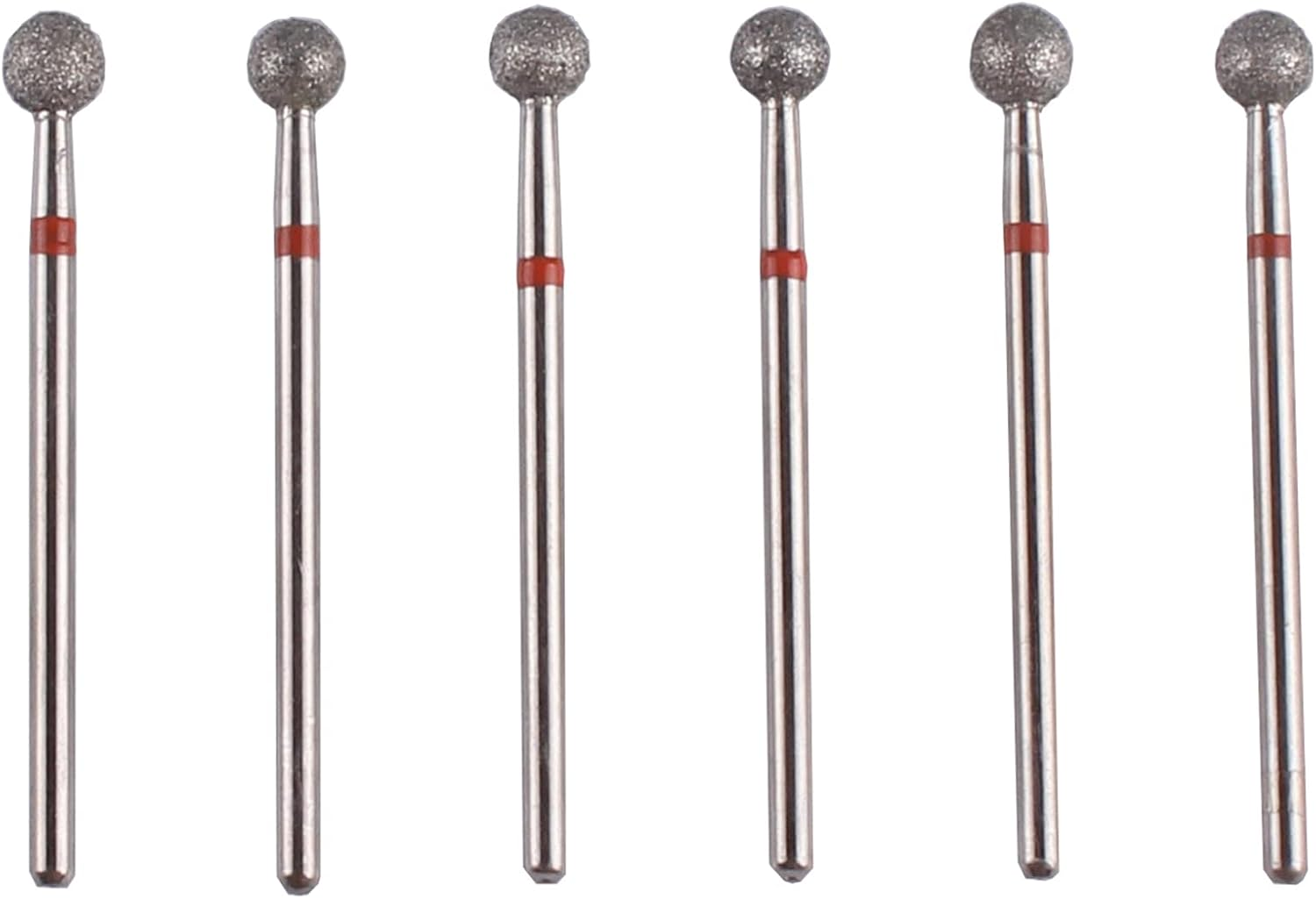 MZCMSL 6Pcs Pro Diamond Ball Bits,Cuticle Drill Bit Set for Russian Manicure,3/32 Shank Efile Bit (&Phi;5.0Mm)