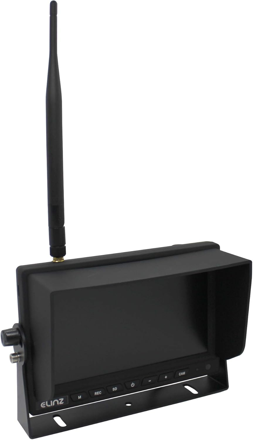 Elinz Wireless Reverse Camera 7" Monitor with 2 Reversing Camera Kit, Caravan, Truck, Bus, Trailer,Rv Splitscreen 2 Channels AV Inputs image number 6