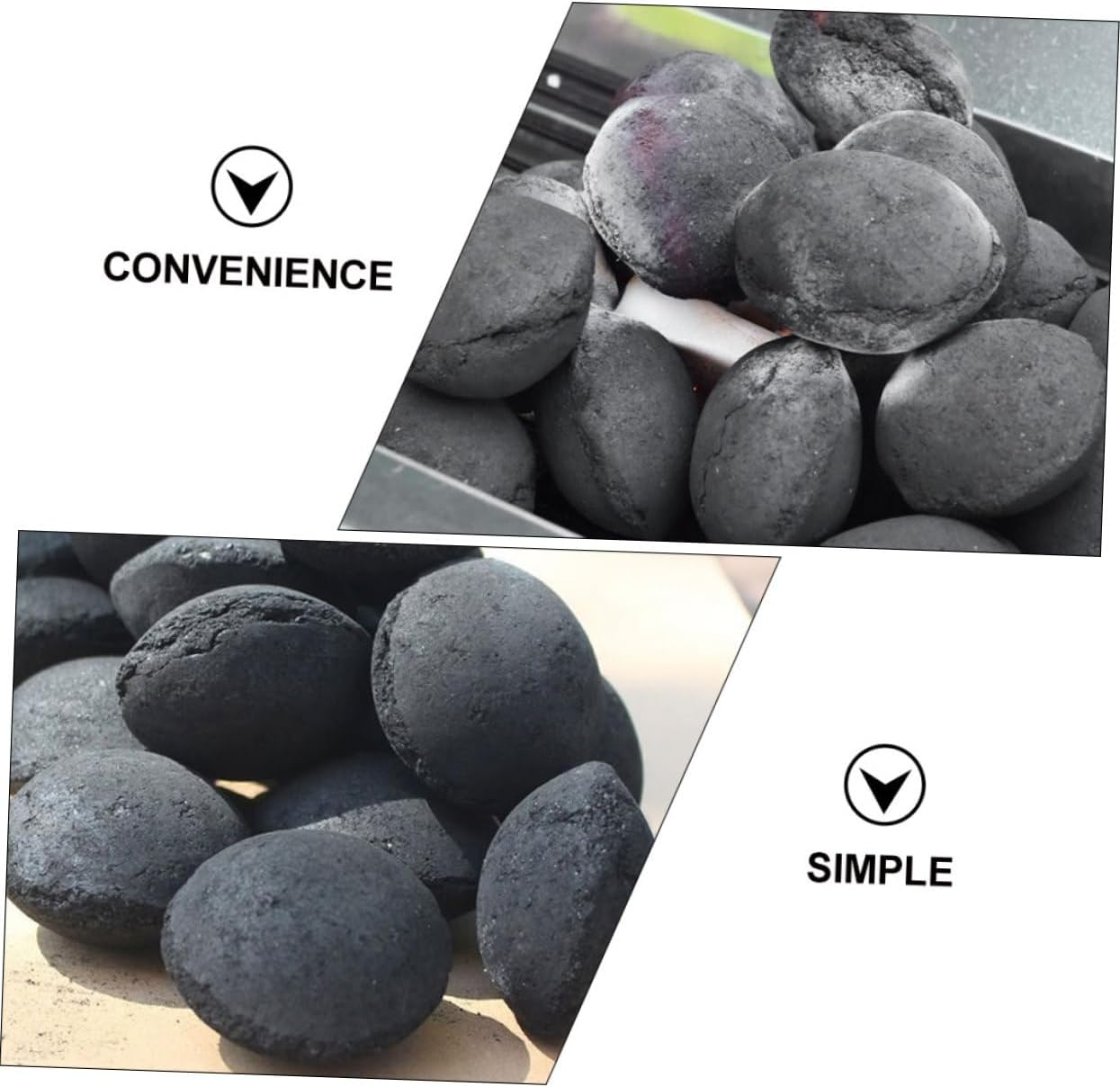 HANABASS 1 Pack BBQ Charcoal Organic Charcoal Briquette Hardwood Lump Charcoals Charcoal for Grilling Hardwood Briquettes Fireplace Charcoal Bamboo Charcoal Blend Camping Tool image number 1