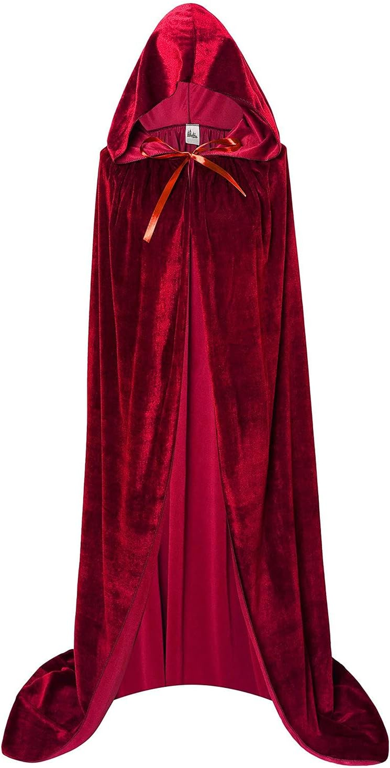 Unisex Hooded Cloak Long Velvet Cape for Halloween Christmas Cosplay Costume image number 4