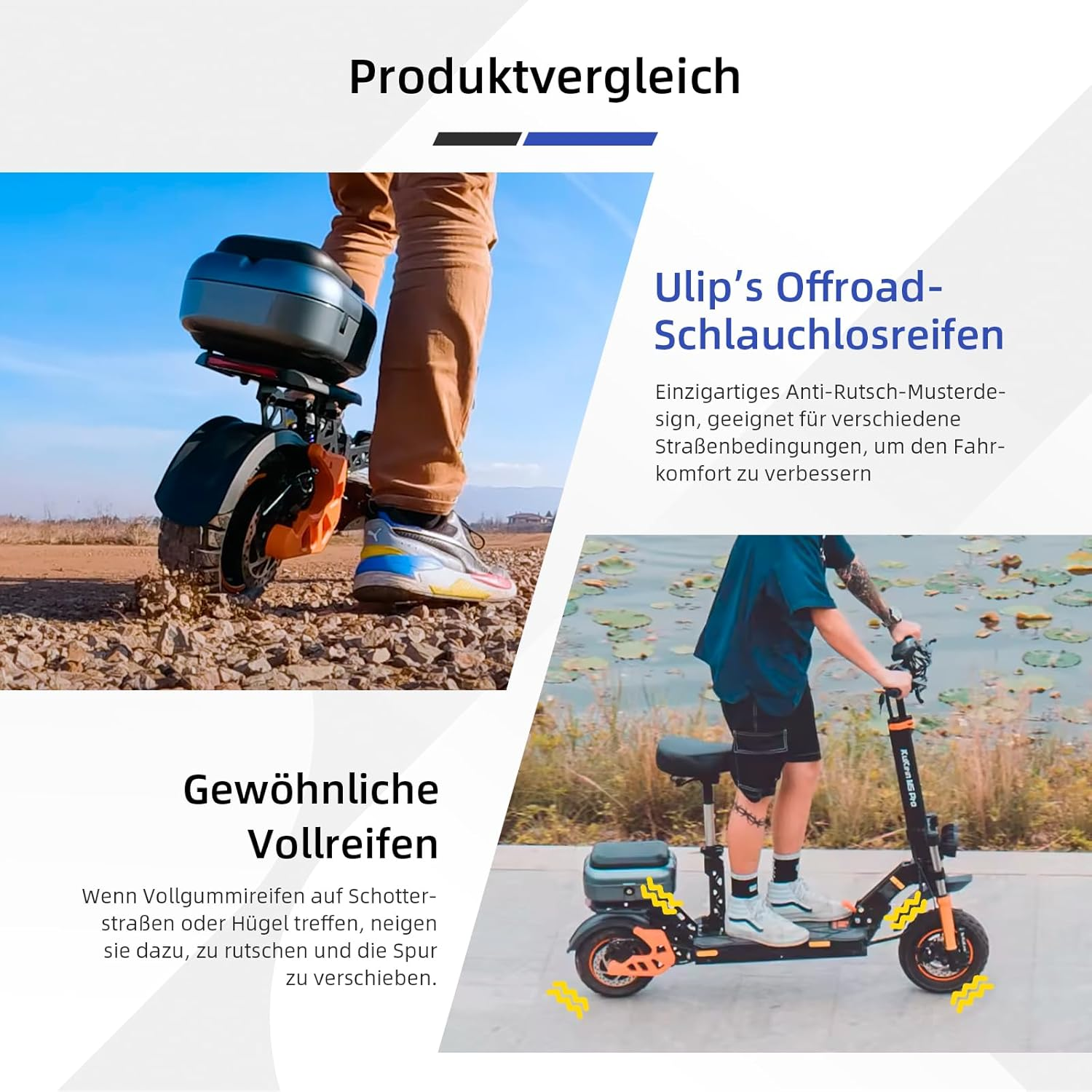 90/50-6.5 Offroad Tubeless Tyre for Rear Tyre of Kukirin M5 Pro Electric Scooter