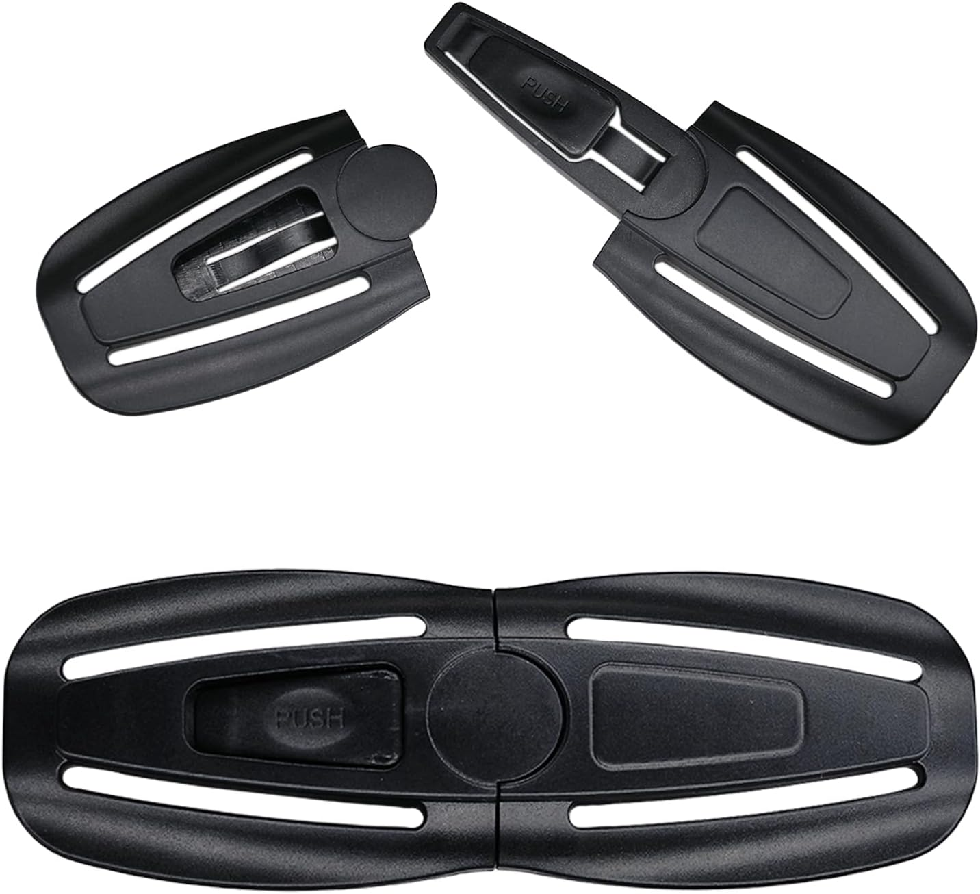 2 Pack Child Seat Chest Clip,Baby Seat Chest Harness Buckle Seat Chest Stroller Chest Universal Replacement for Baby and Kids Trend (Black) image number 4