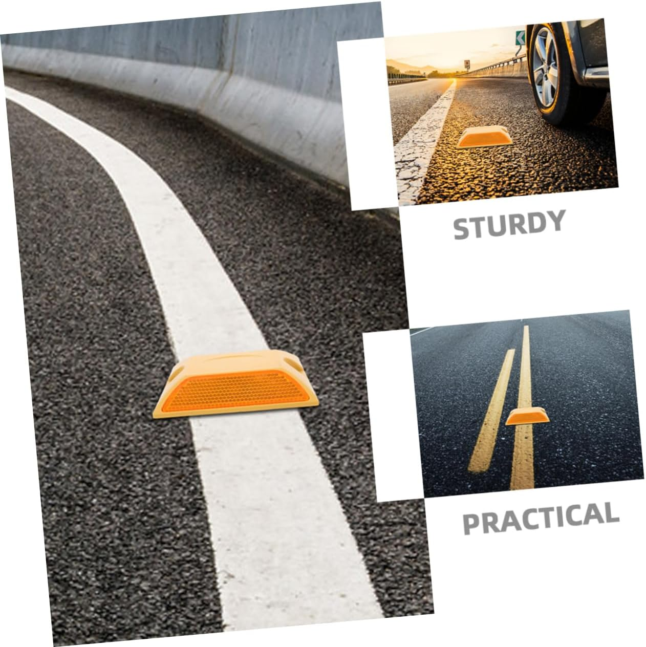 4Pcs Road Reflective Markers Raised Plastic Driveway Studs for Night Visibility and Safety image number 4