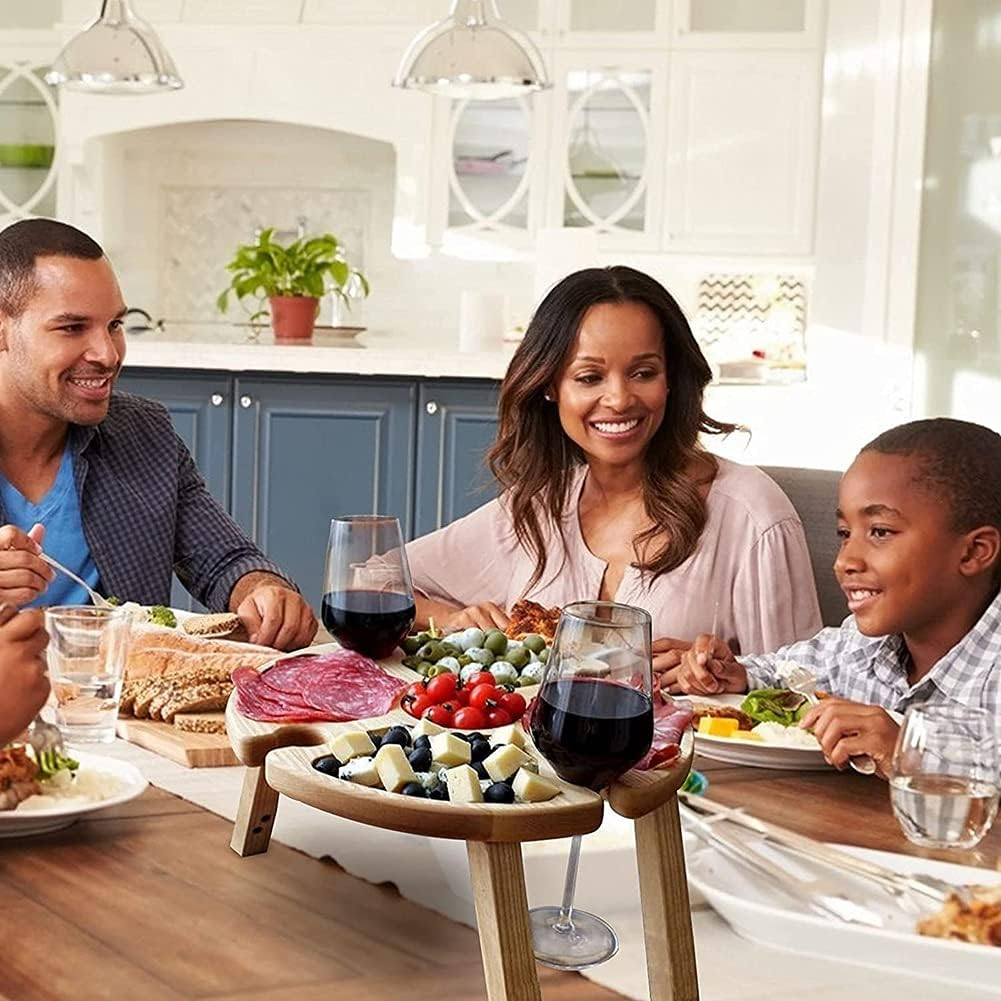 Oidnvay Folding Portable Picnic Table, Outdoor Fold up Camping Camp Table Small Wood Wine Picnic Table,Small image number 5