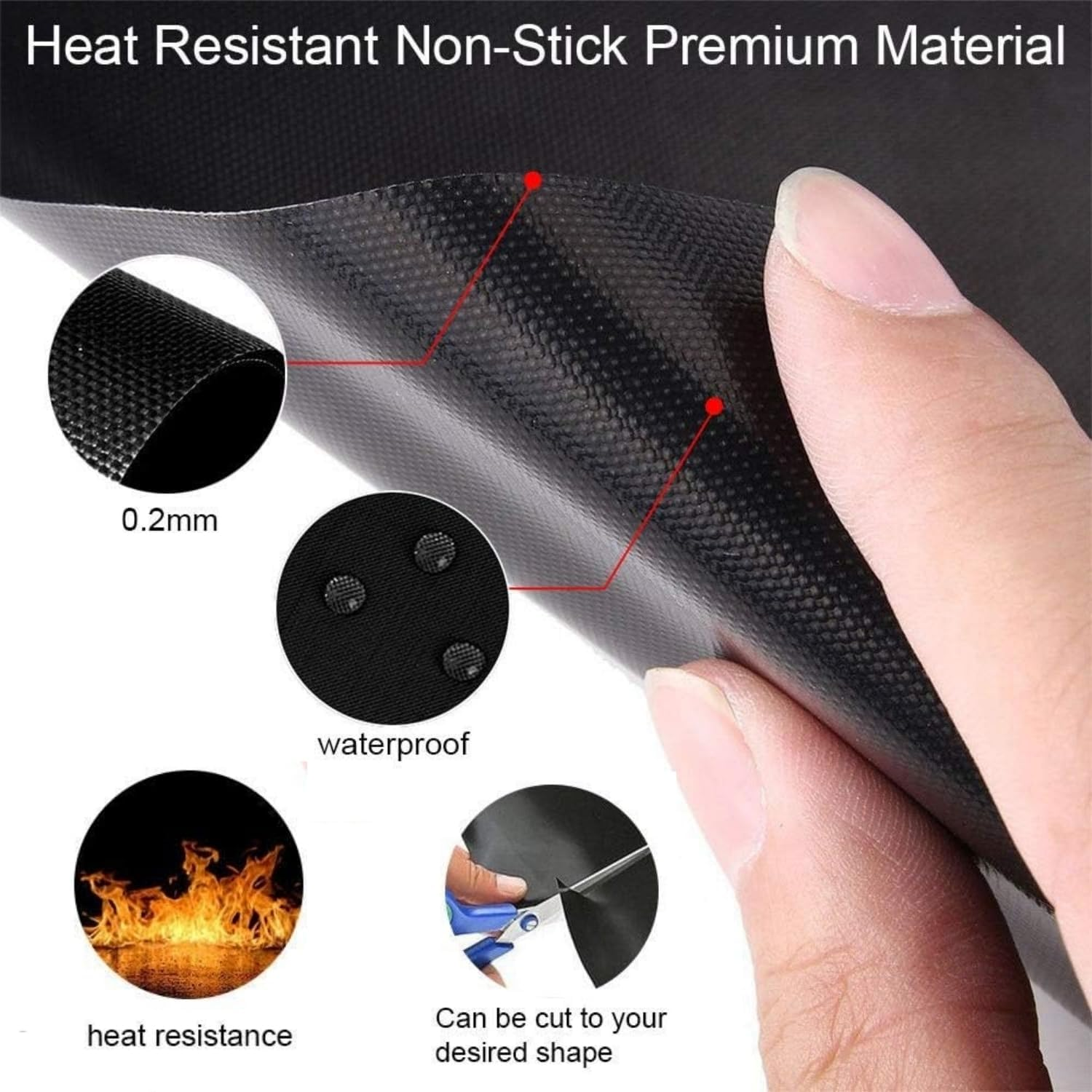 5 Pack Oven Liners for Bottom of Oven-40X33Cm, BBQ Grill Mats for Outdoor Grill, Teflon Oven Liners for Bottom of Oven for Gas, Charcoal, Electric Grill Kitchen Cooking Accessory Reusable