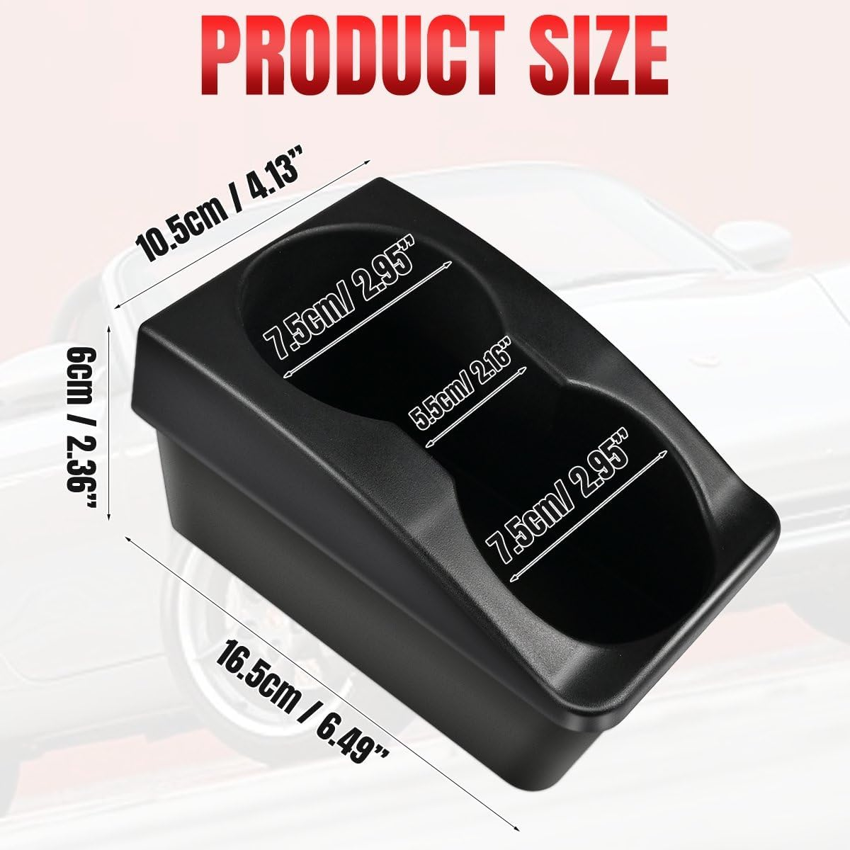 OICCTBF Center Console Cup Holder for Porsche Boxster 996 986 911 1997-04 for Porsche Carrera 1999-2004,Center Console Beverage Drink Insert for Most Standard Sized Cups image number 5