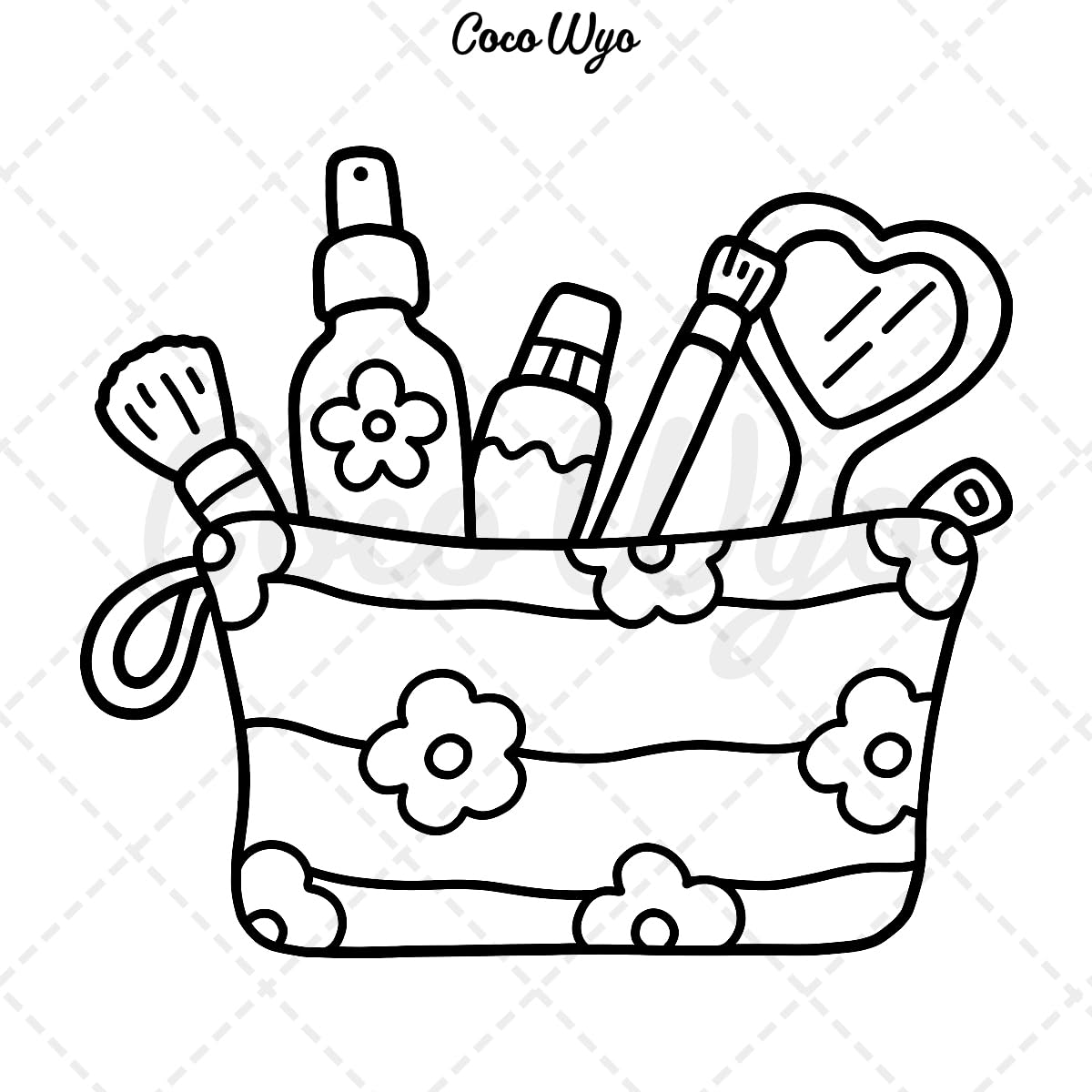 Glow Cosmetics: Coloring Book for Adults and Kids, Bold and Easy, Simple and Big Designs for Relaxation Featuring Cosmetic Items, Makeup, and Skincare Products image number 2