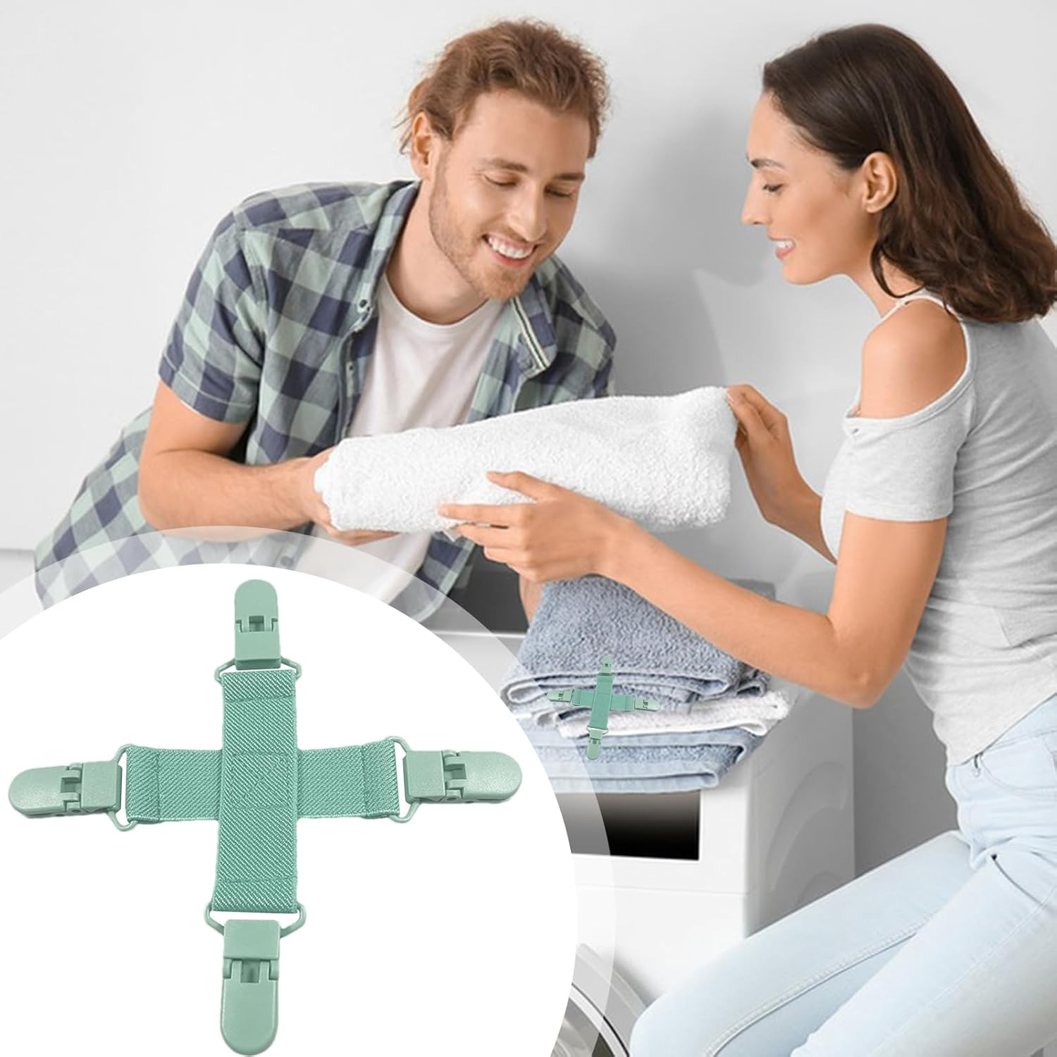 Bed Sheet Detangler,Duvet Covers Detangler | Bedding Supplies Tool for Untangling Twisting and Balling in Washer Household Accessories Cleaning Aid - Lake Blue image number 5